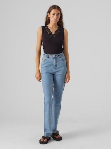 Vero Moda Shirt met V-hals VMROSA SL V-NECK TOP JRS NOOS