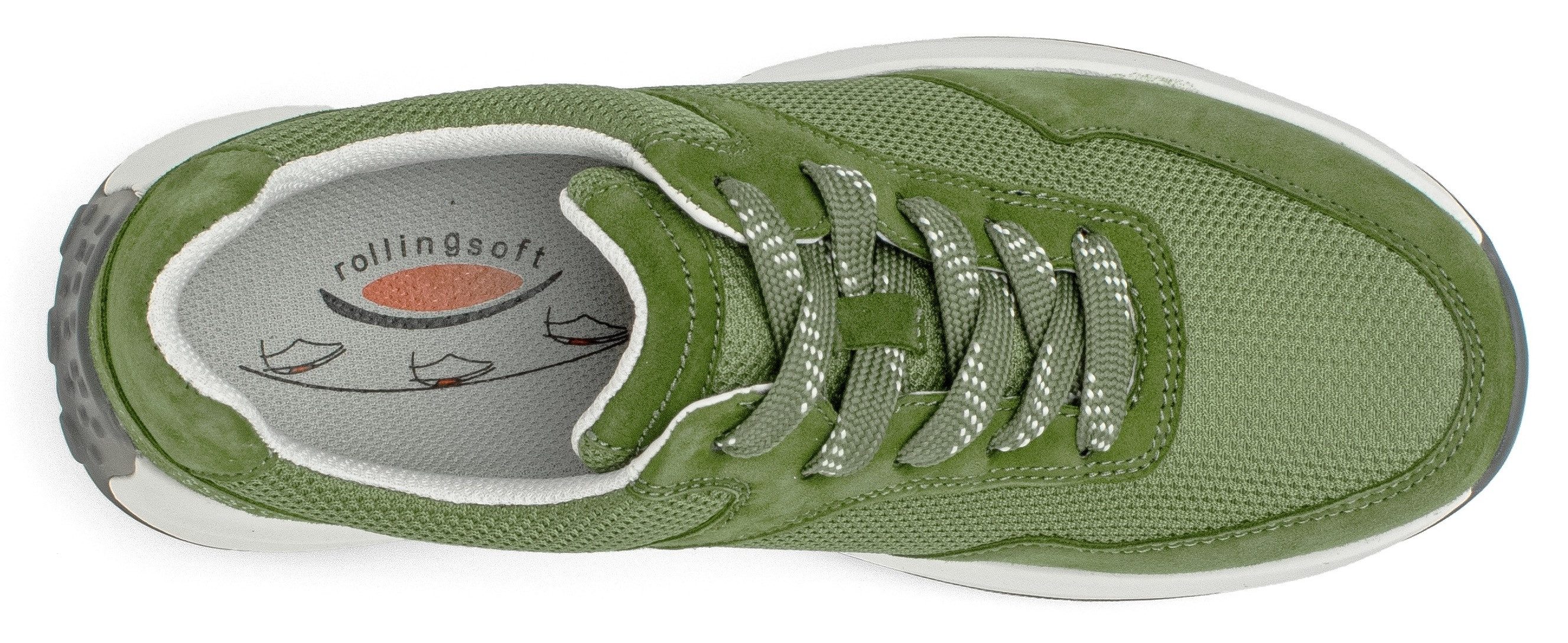 Gabor Rollingsoft Sneakers met sleehak , vrijetijdsschoen, lage schoen, veterschoen met optifit-voetbed