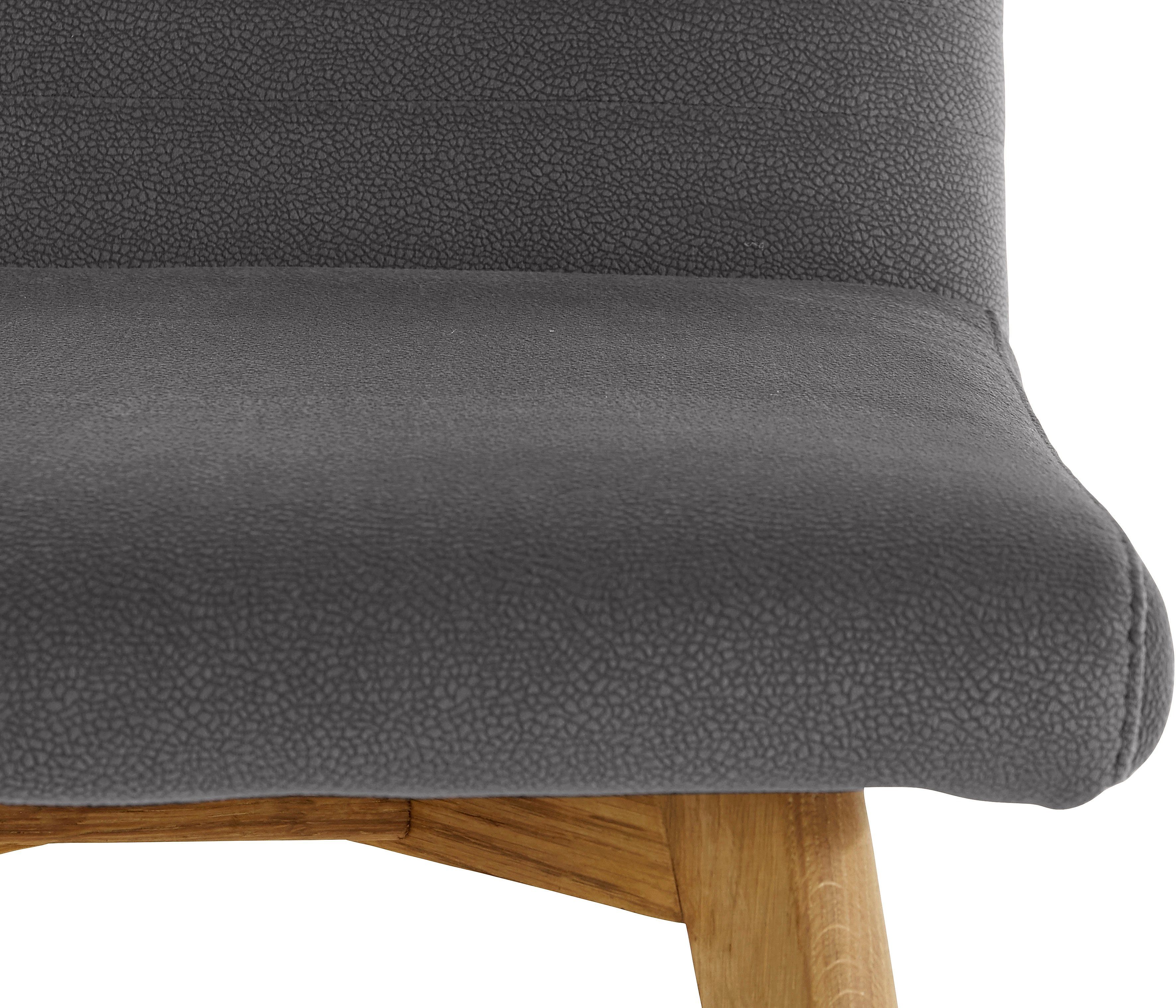 OTTO products Eetkamerstoel Alessja Bekleding van microvezel, frame van eiken massief hout (set, 2 stuks)