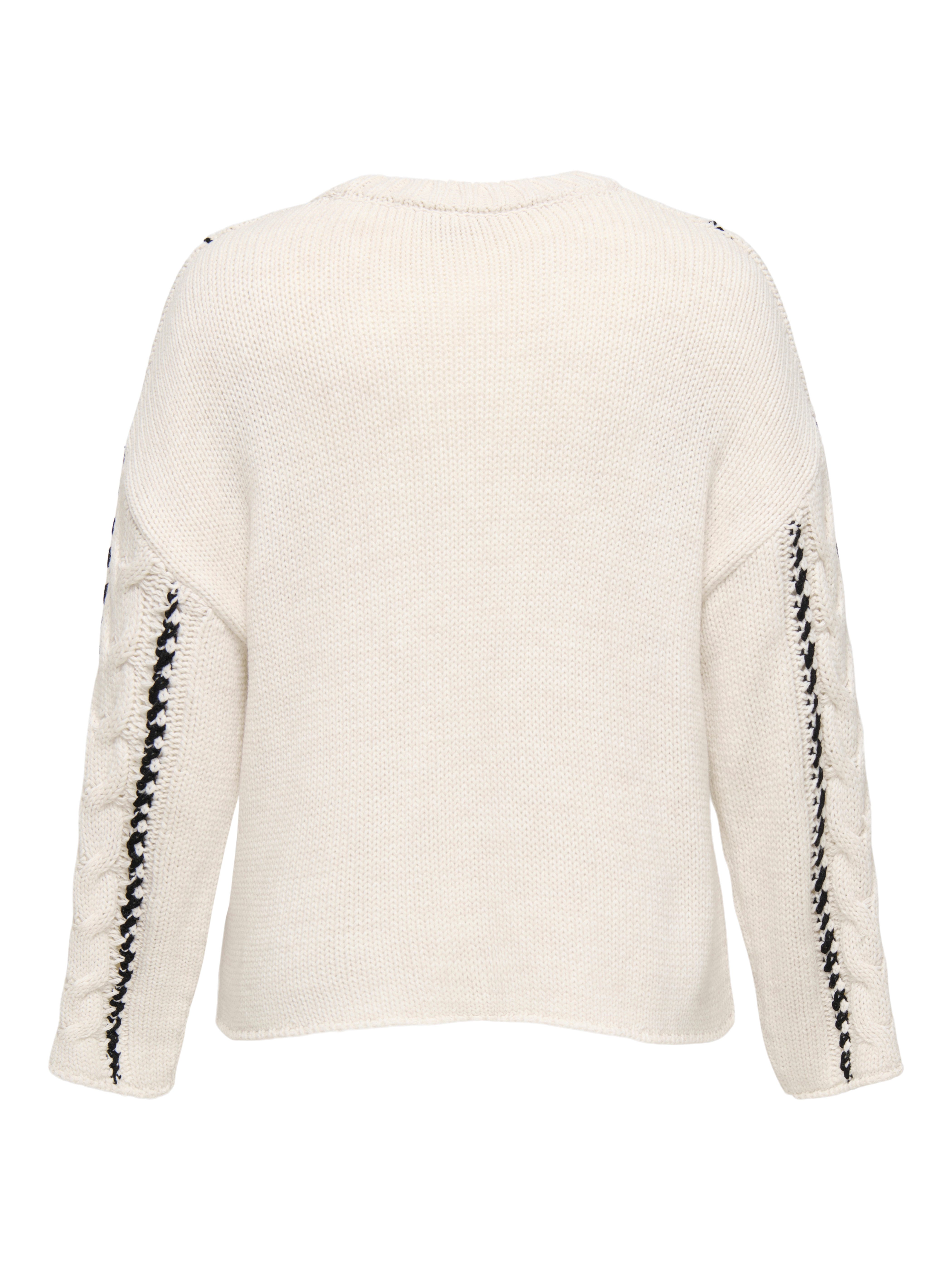 ONLY CARMAKOMA Trui met ronde hals CARTESSA CABEL STITCH LS O-NECK KNT