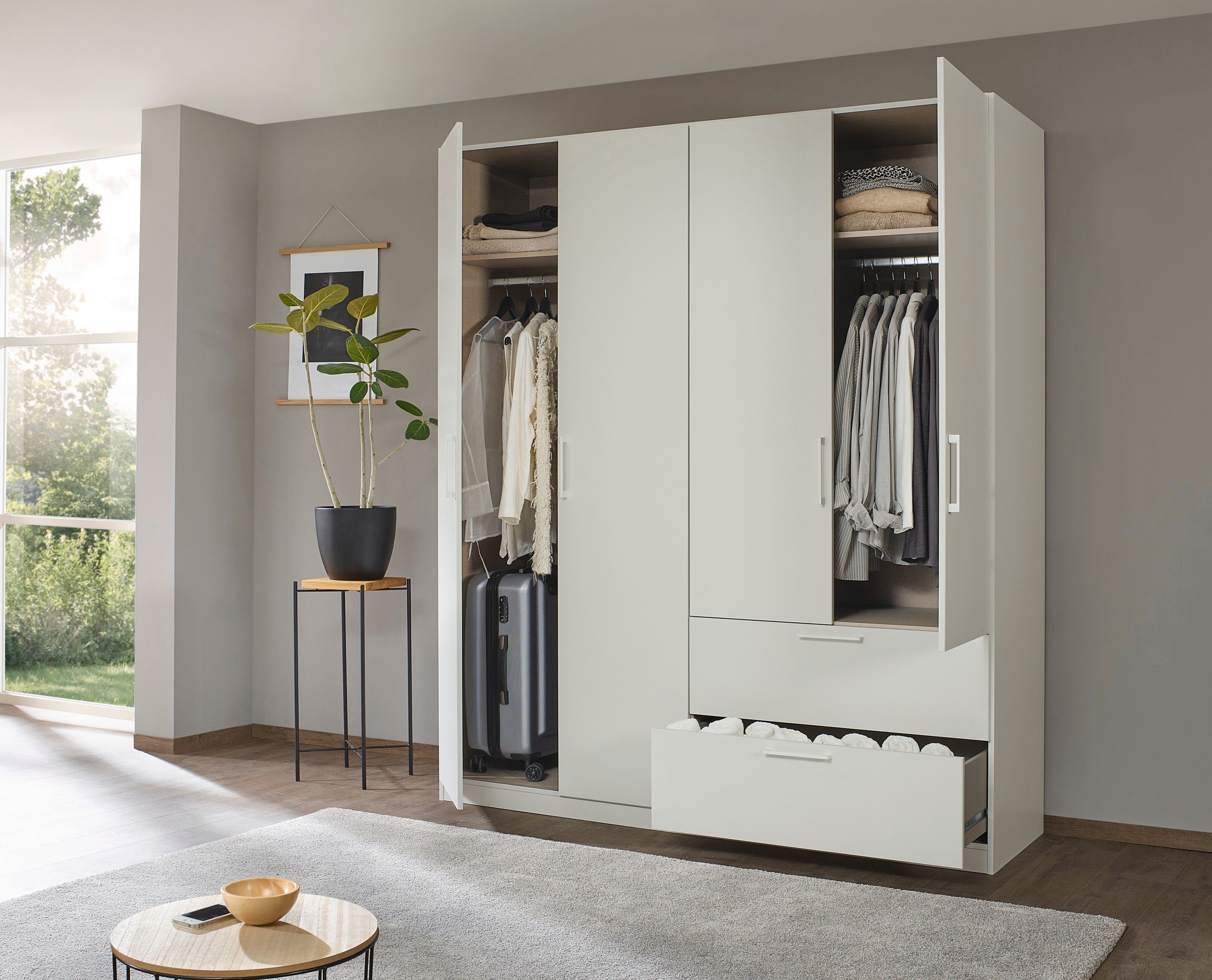 Slaapkamerserie Compleet slaapkamer Challenger (Set van 4 delen) Kast 2 breedtes, bed 3 breedtes, 2 nachttafels MADE IN GERMANY