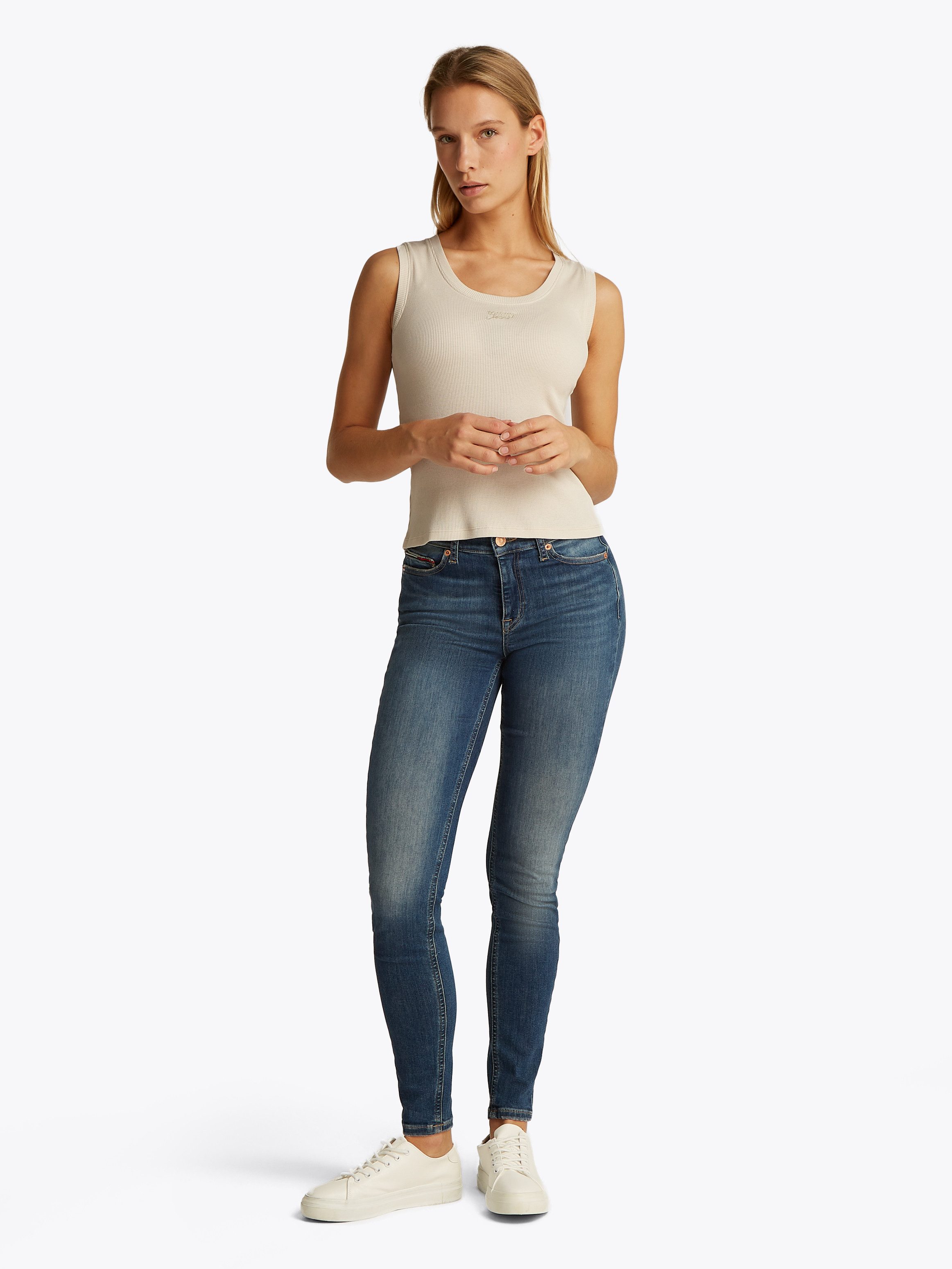 TOMMY JEANS Tanktop TJW SLIM SCRIPT RIB TANK TOP