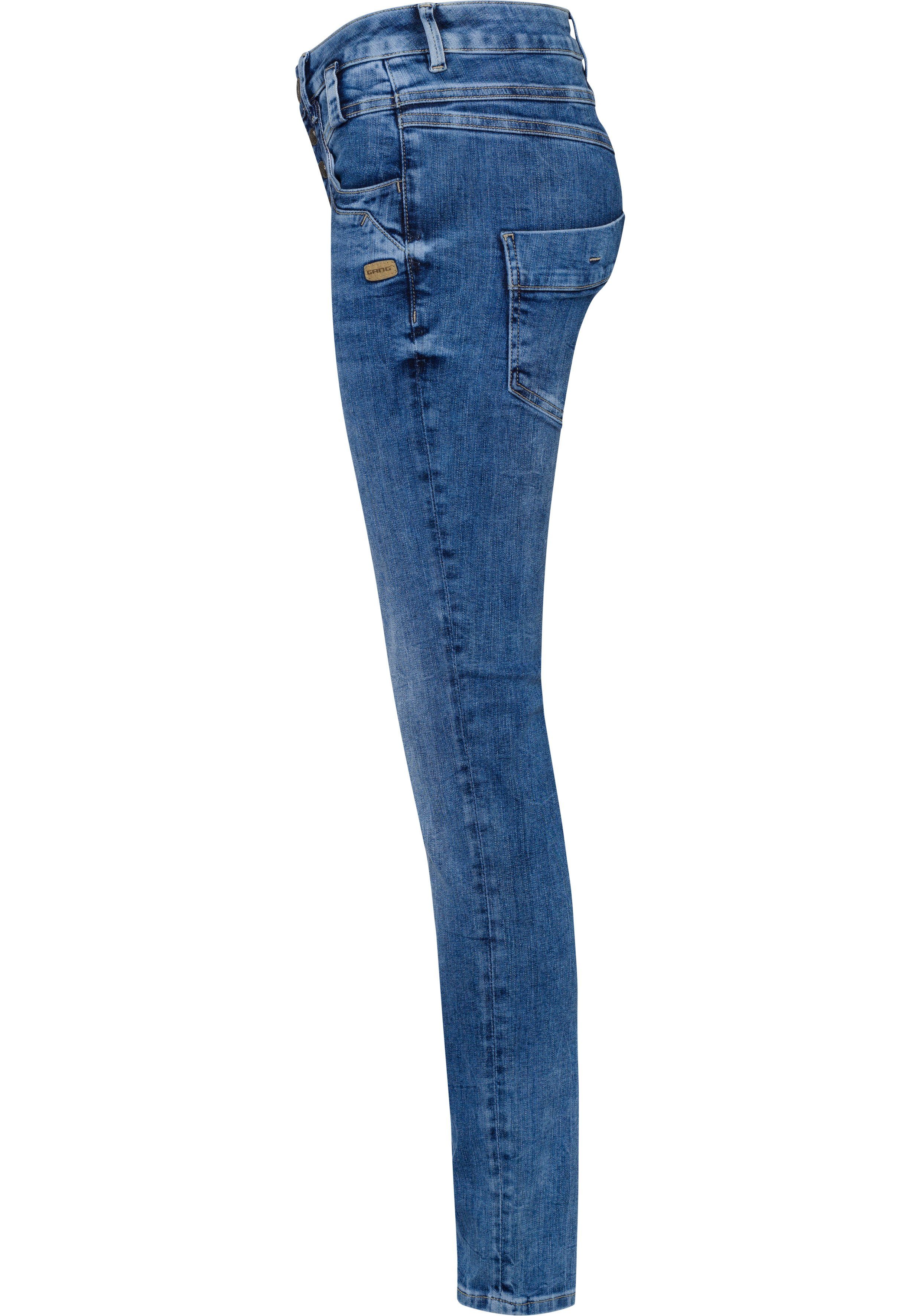 GANG Slim fit jeans 94CARLI met open knoopsluiting