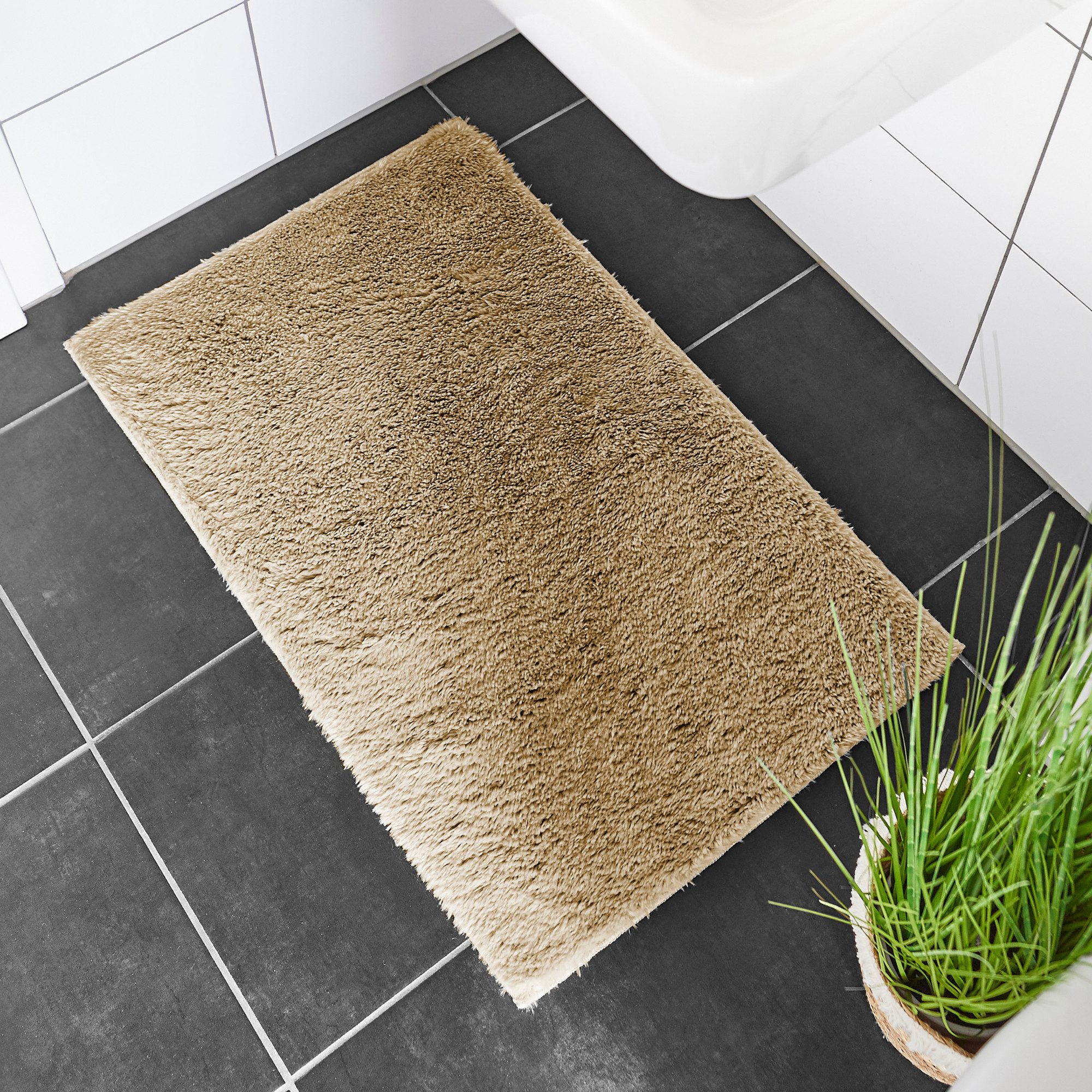 Andiamo Badmat Florida Effen kleuren, bijzonder zacht, ook verkrijgbaar als 2-delige set badmatten maat 2er-Set 40x60 cm / 50x80 cm grijs