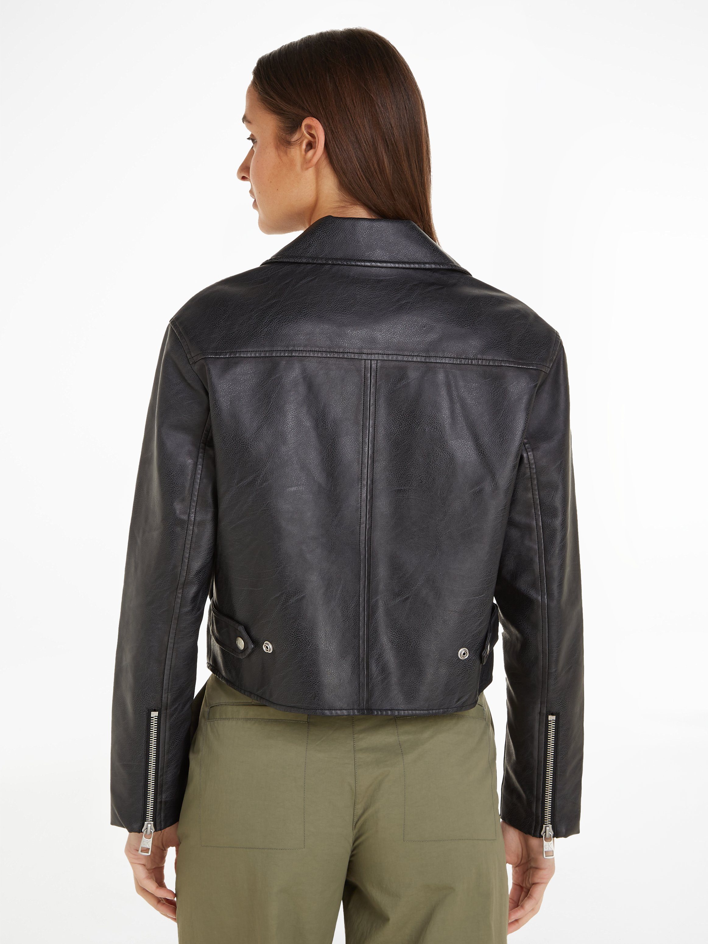 Calvin Klein Imitatieleren jack SHORT FAUX LEATHER JACKET