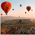 artland print op glas ballonvaart in cappadoci (1 stuk) multicolor