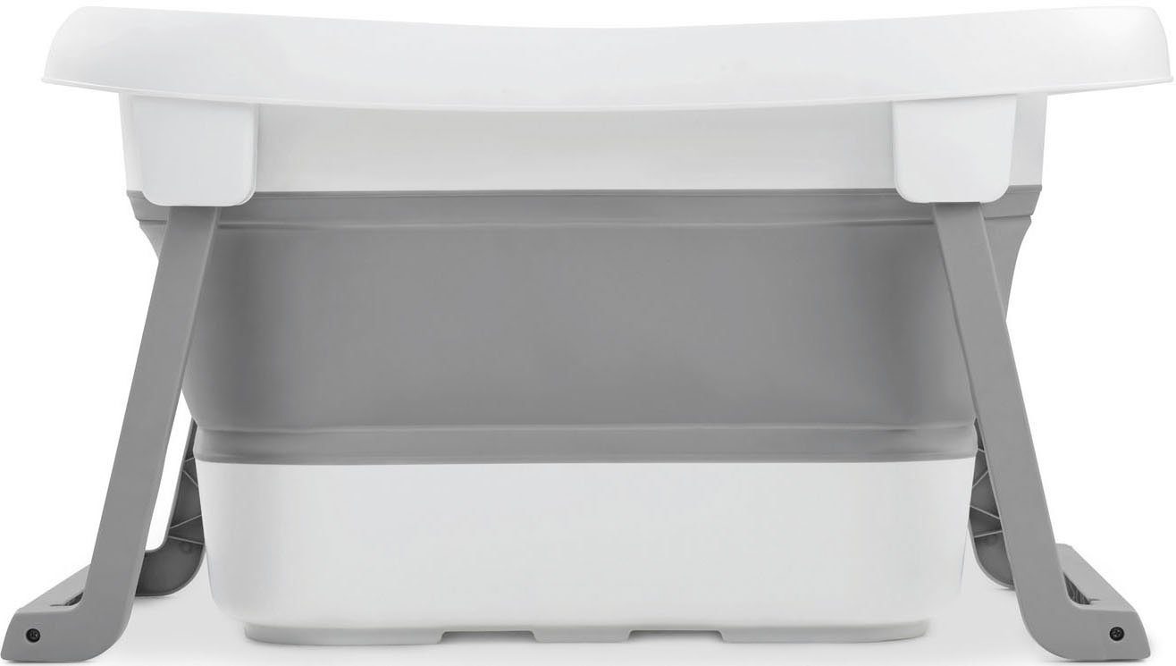 Hauck Babybadje Wash N Fold L, White/Stone Vouwbad met watertemperatuurmeting aan de afvoerstop