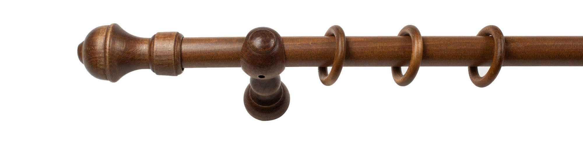 SN DECO GROUP Gordijnroede Ares 28 mm, hout, verschillende lengtes en kleuren, compleet set
