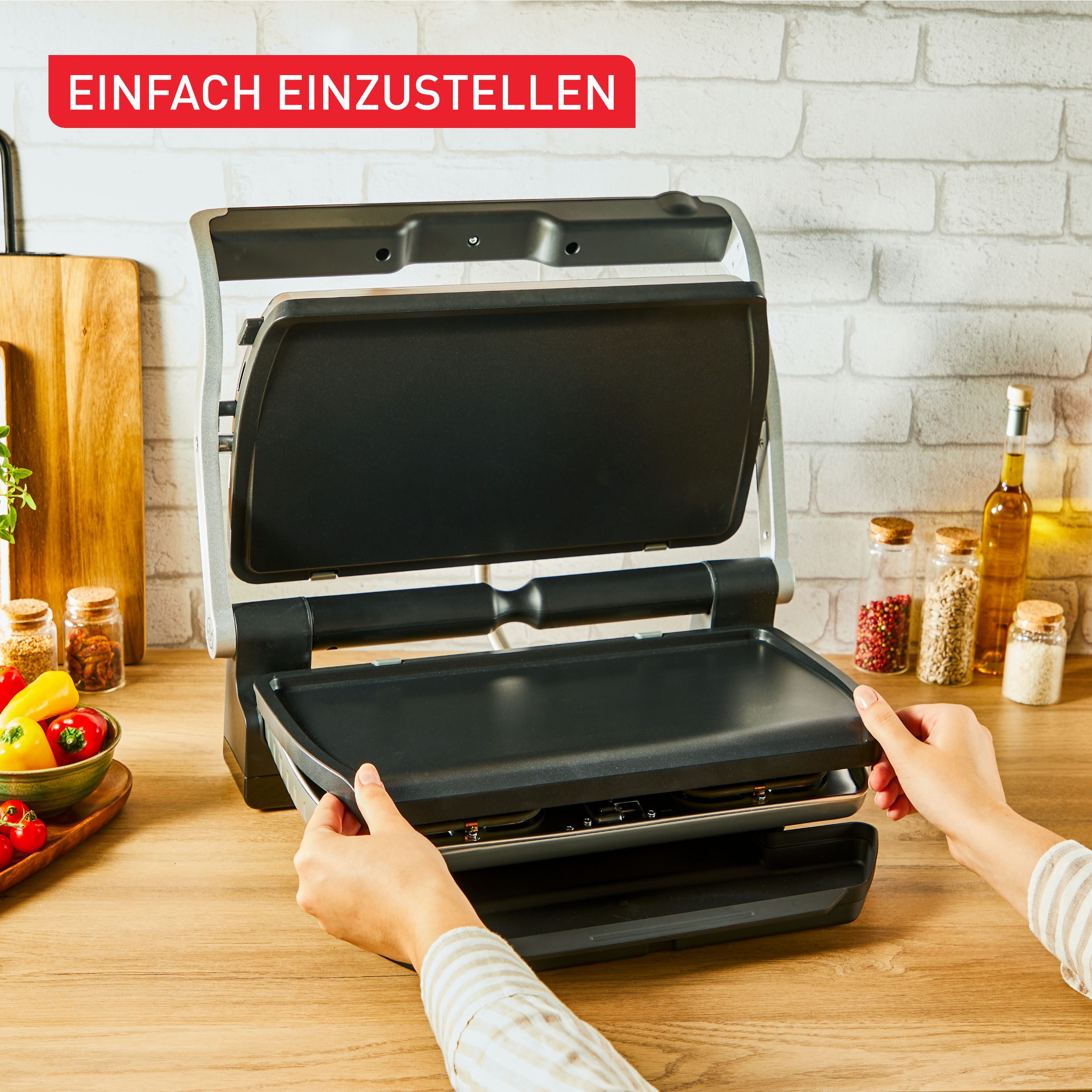 Tefal Bakplaat XA7298 OptiGrill Plancha-platen XL, voor gevoelige ingrediënten, anti-aanbak aluminium drukgiet (set)