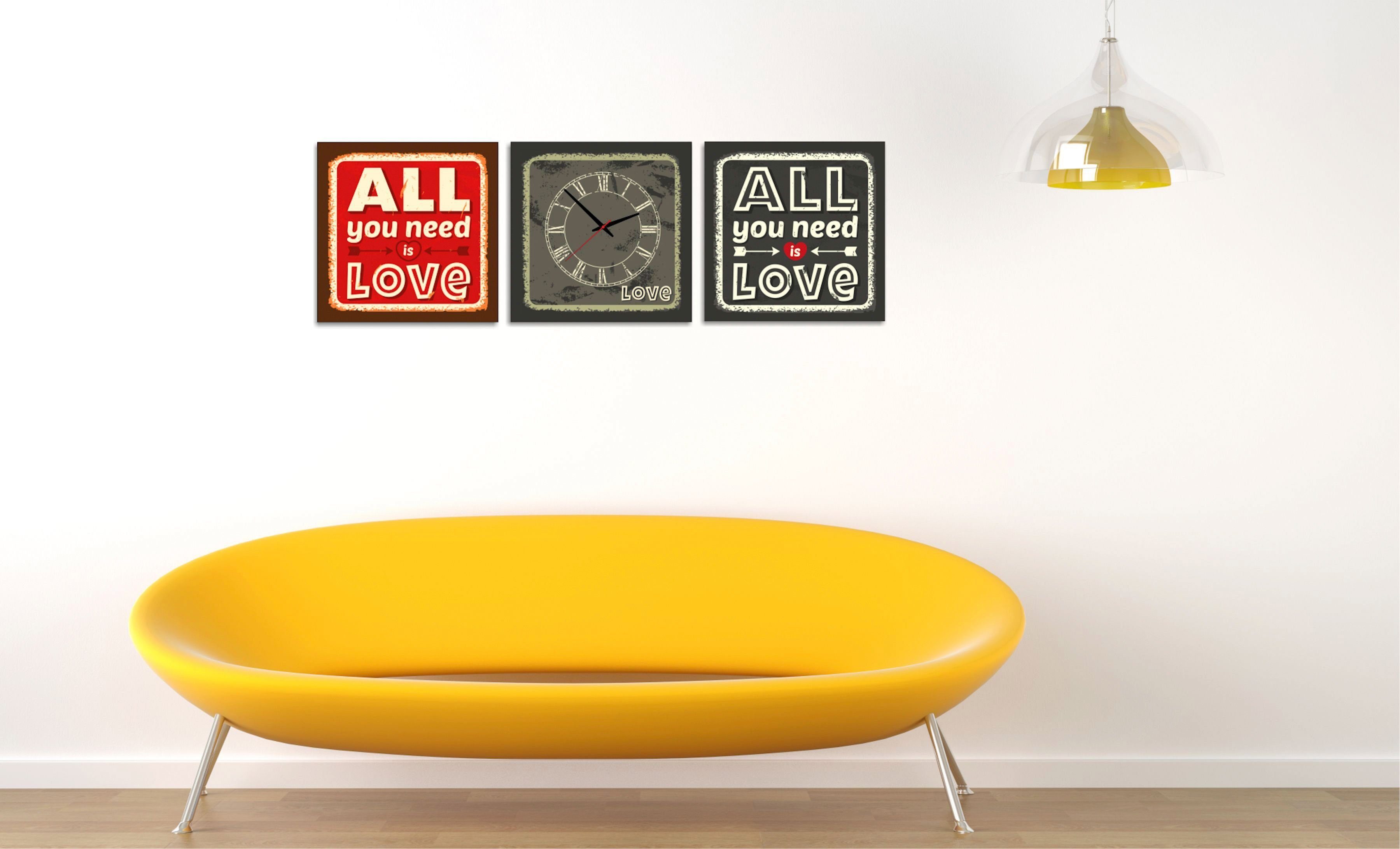 Conni Oberkircher´s Wanddecoratie Love met decoratieve klok (set)