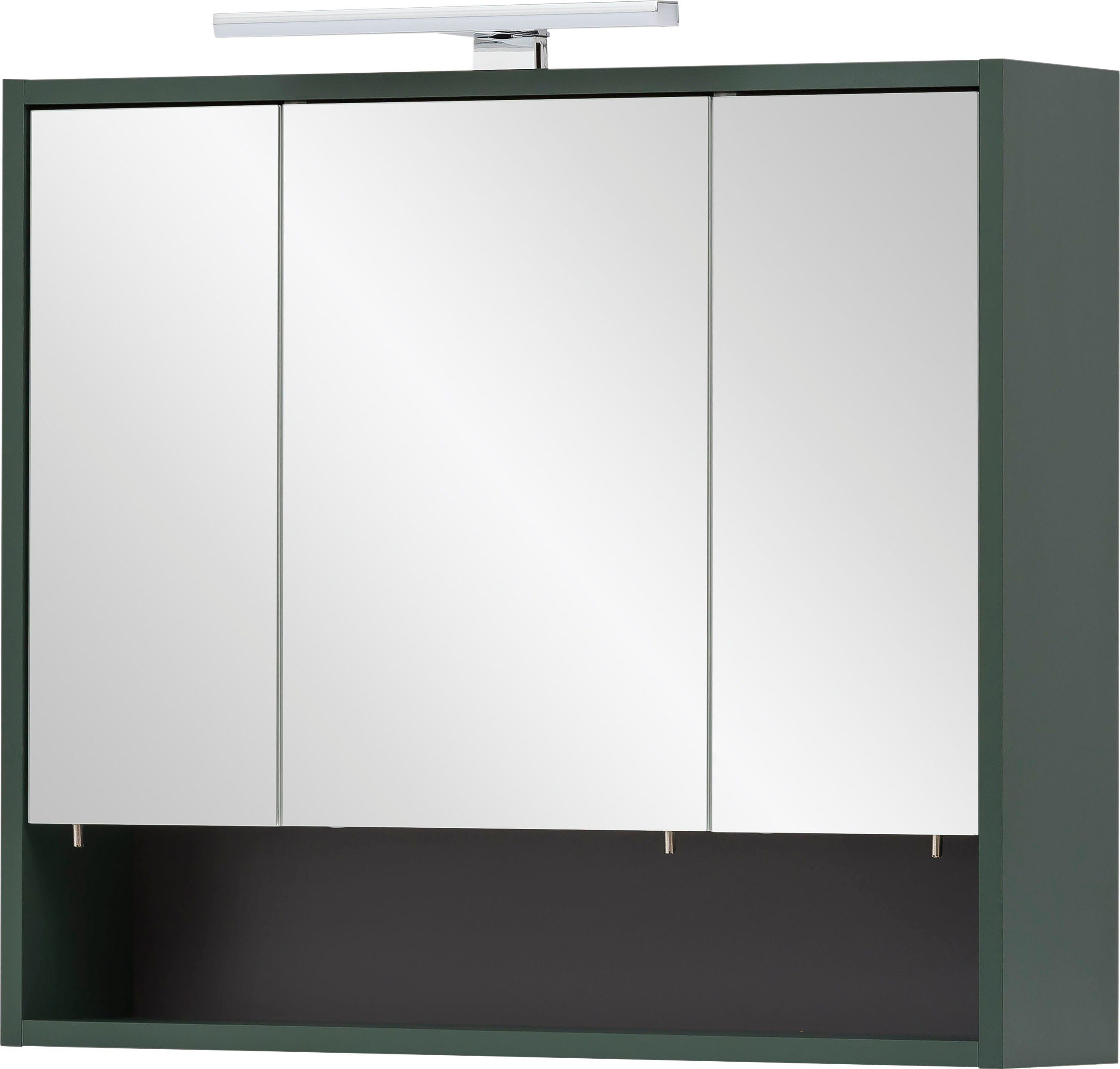 welltime Spiegelkast Kent, Made in Germany Badkamermeubel. Breedte 70 cm, ledverlichting en schakelaar-/stekkerdoos