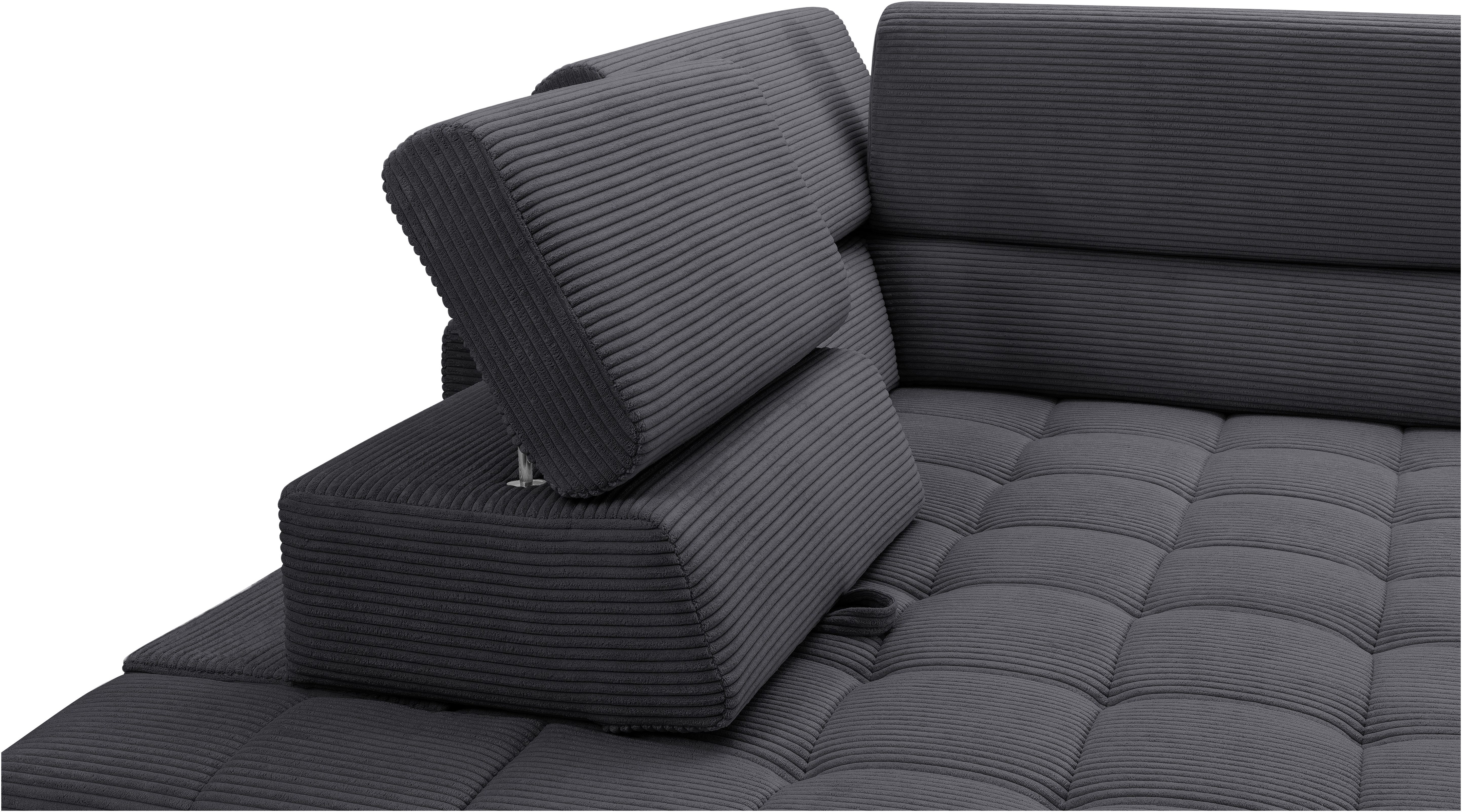 exxpo - sofa fashion Hoekbank Elianos, hoog zitcomfort, verfijnde kruisstepping in de zitting, L-vorm