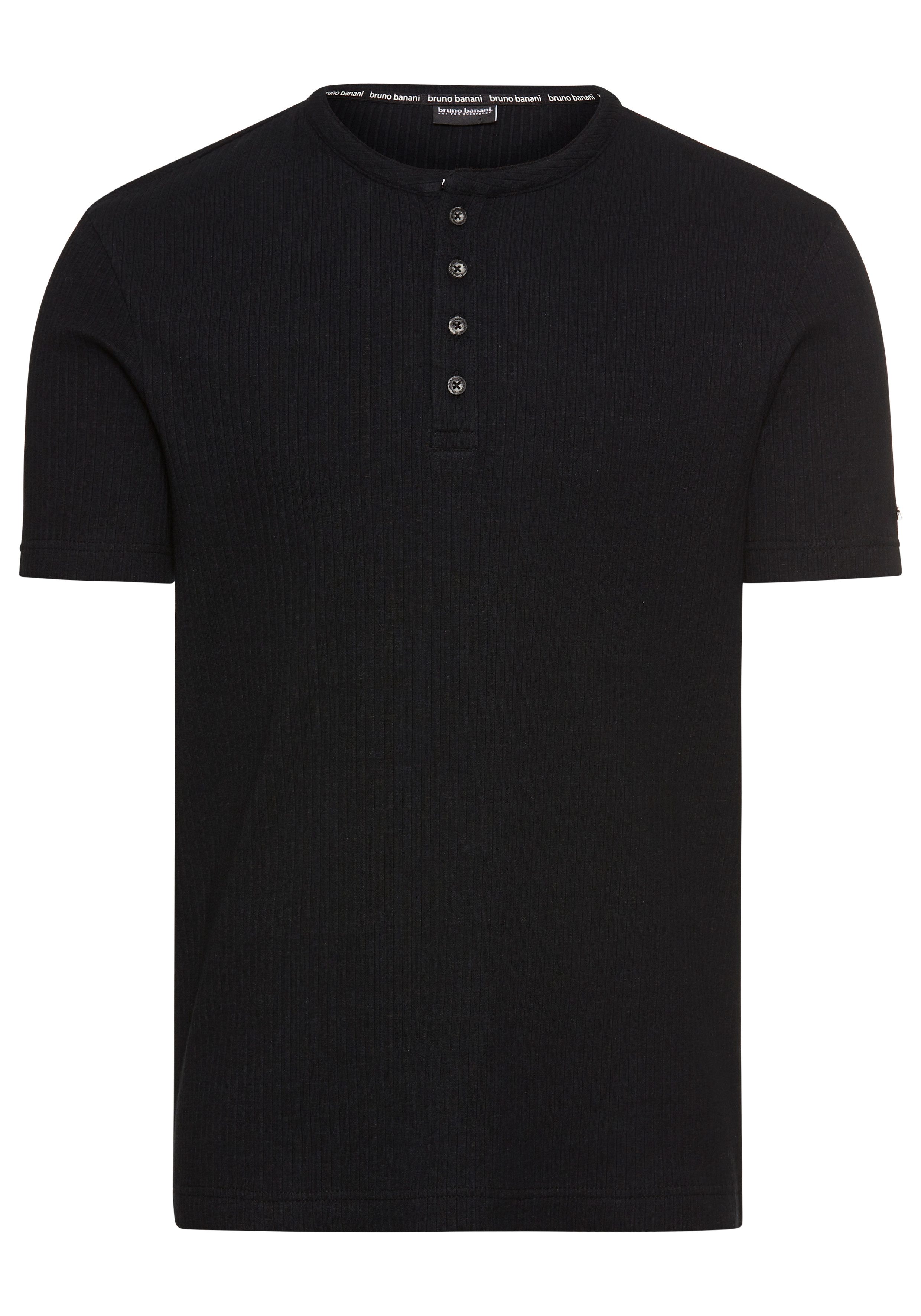 Bruno Banani Henleyshirt in elastische ribkwaliteit