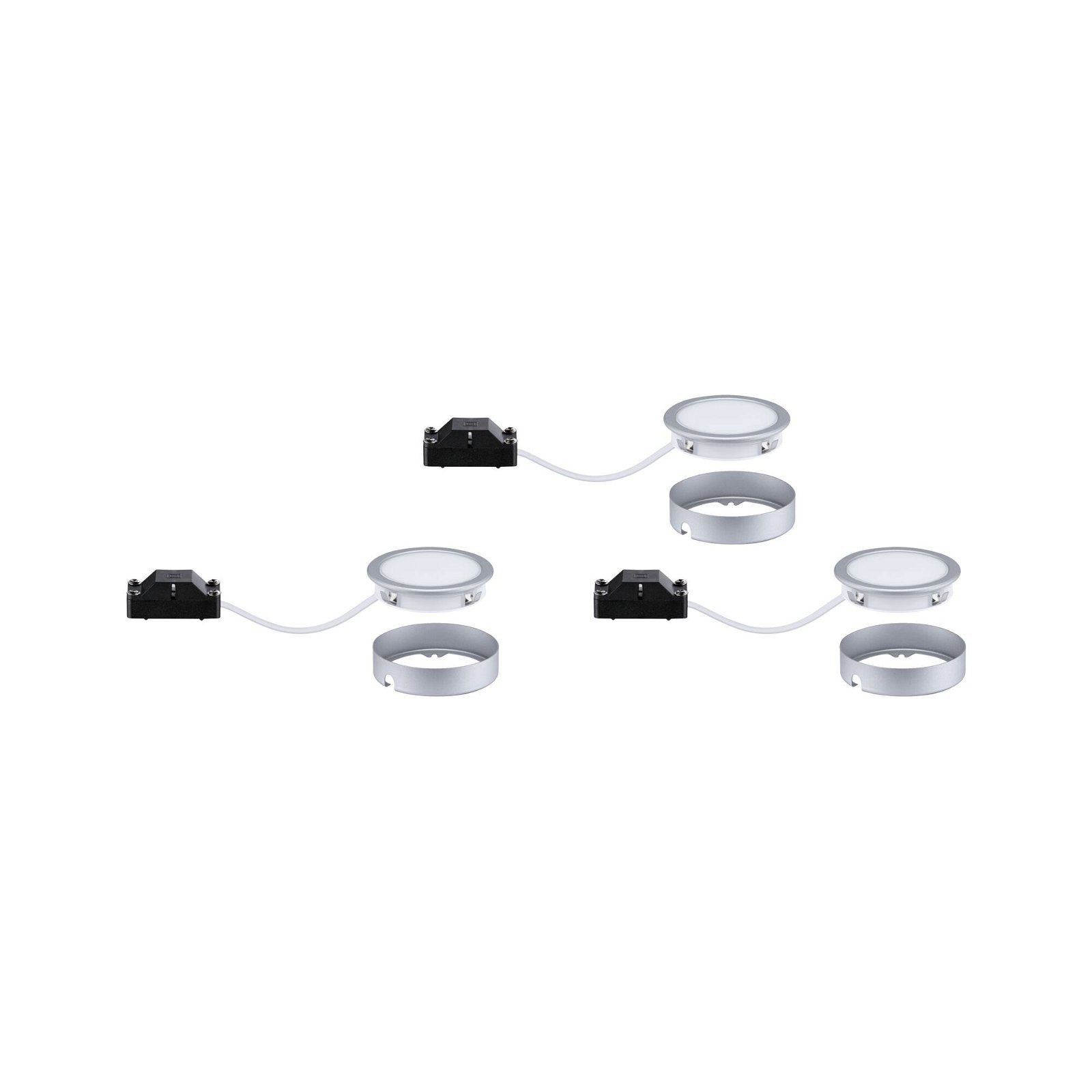 Paulmann Verlichting voor onderkast Meubel Set Pukk 3x3,5W 210lm 12/230V 2700K Kunststof/Zwart (3 stuks)
