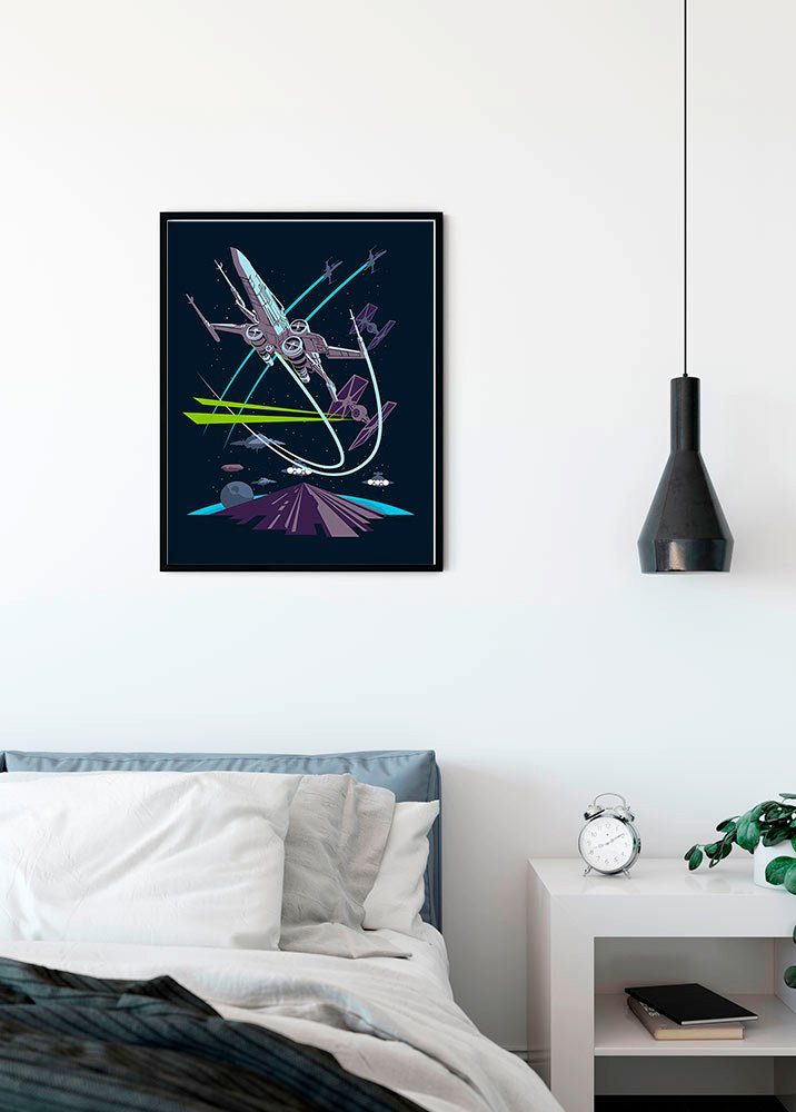 Komar Wanddecoratie Star Wars Classic Vector X-Wing Wanddecoratie voor de kinderkamer - zonder lijst (1 stuk)