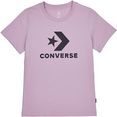converse t-shirt converse scripted star chevron short sleeve crew t-shirt roze