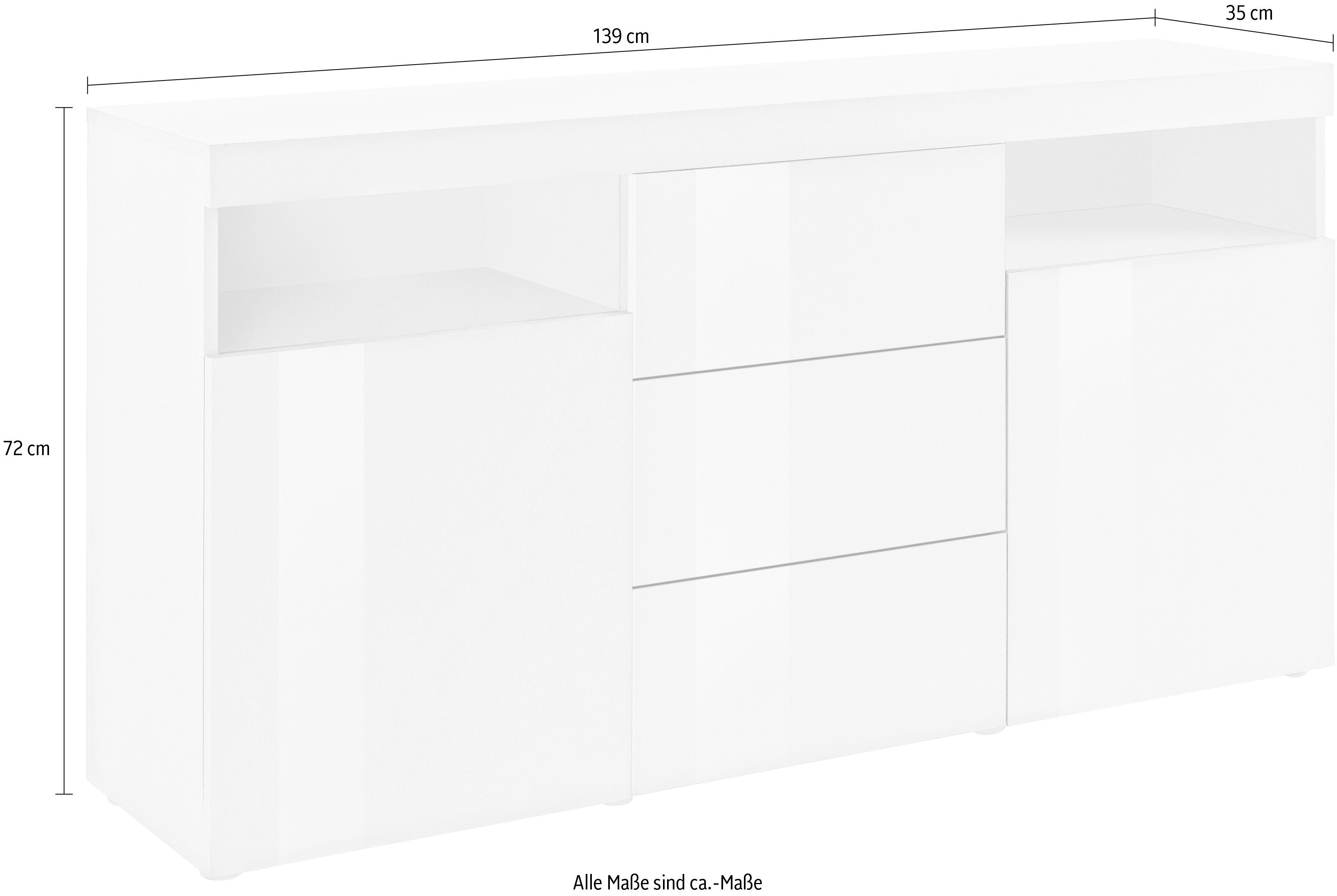 borchardt Möbel Dressoir Kaapstad Breedte 139 cm