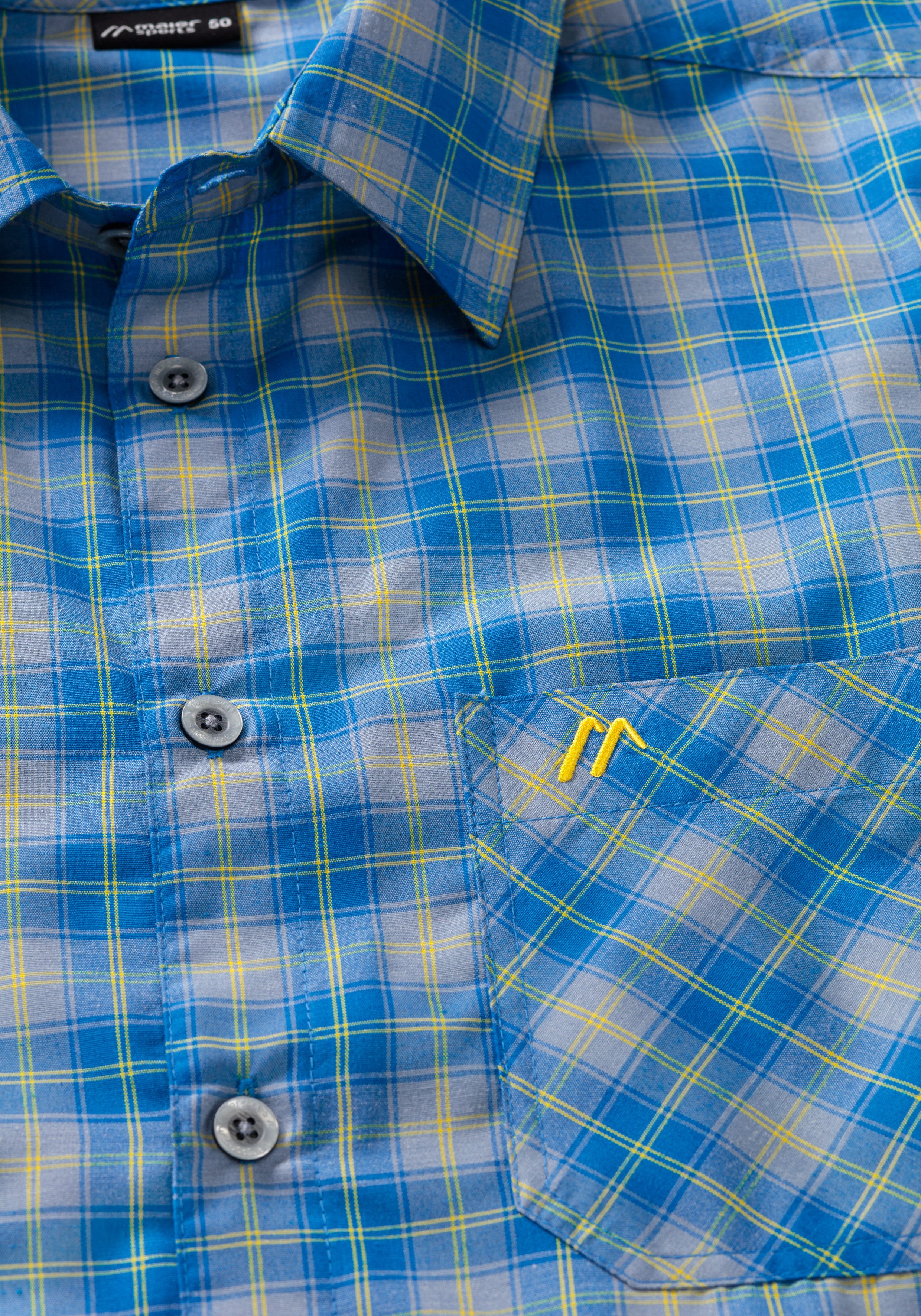 Maier Sports Functioneel shirt Claas Heren overhemd, langarm geruit overhemd voor outdoor en vrije tijd