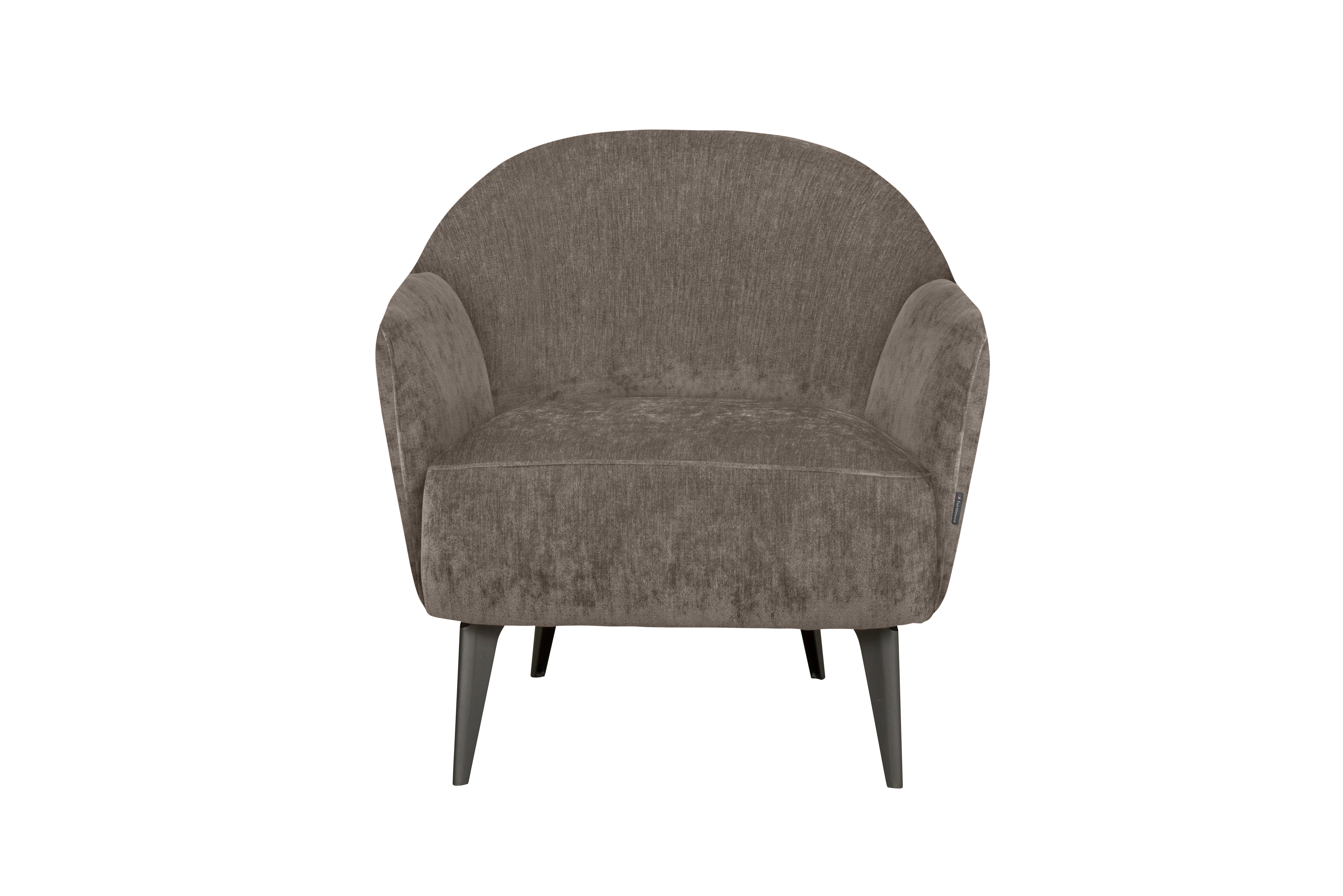 furninova loungestoel paloma optioneel met verchroomde voet, in scandinavisch design grijs