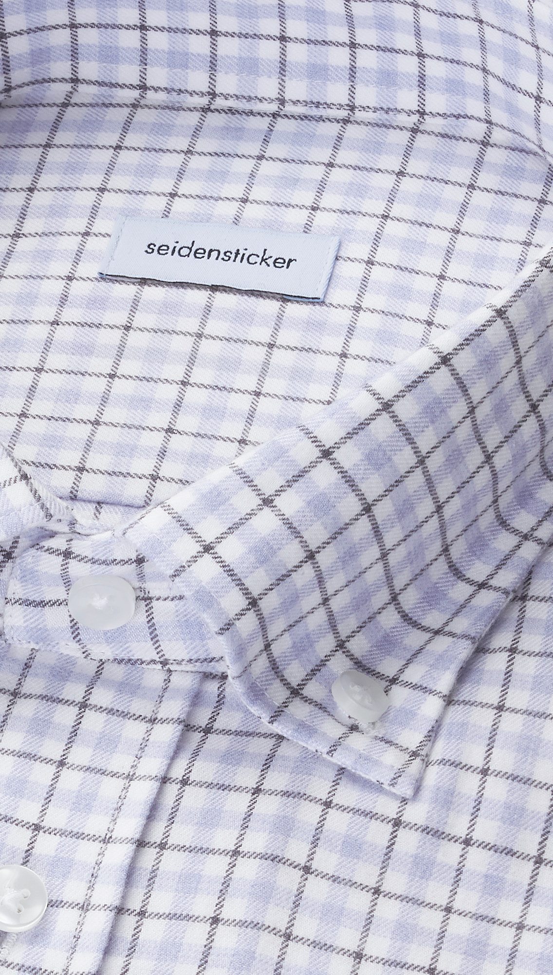 seidensticker Flanellen overhemd Zwarte roos Regular 1/1 Button-down kraag ruit