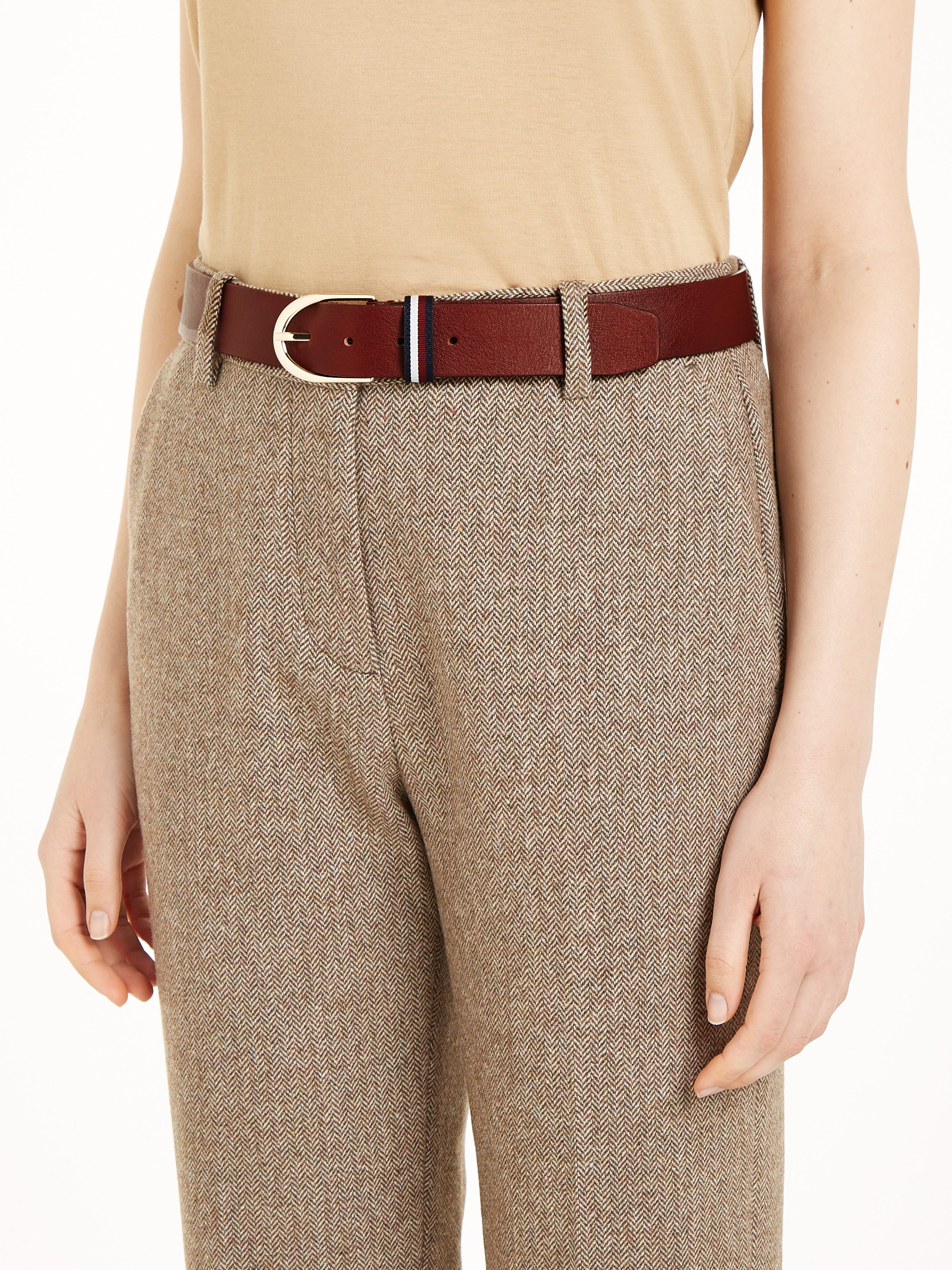 Tommy Hilfiger Leren riem TH CORP CASUAL 3.5 met gestempeld logo