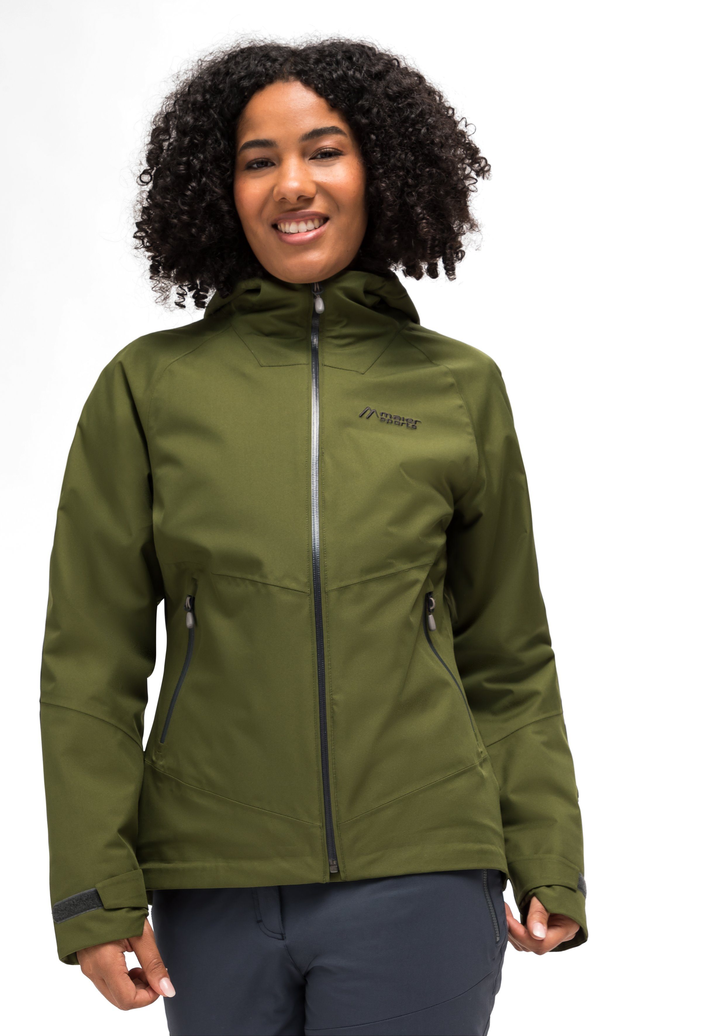 Maier Sports Outdoorjack Solo Tipo W Dames wandeljas, ademend en waterdicht, regenjas met capuchon