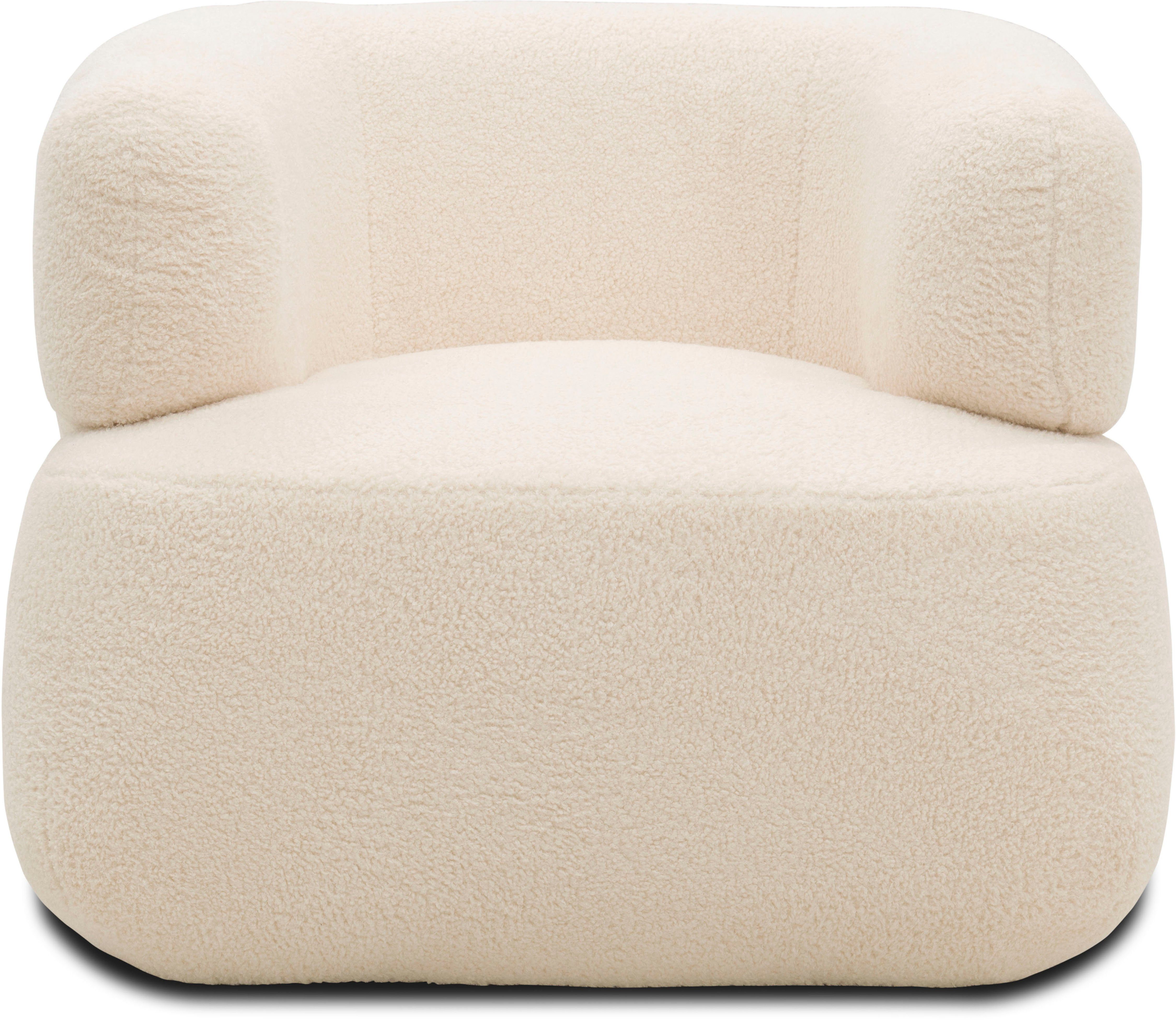 DOMO collection Fauteuil 800012 ontwerpstoel, comfortabel en elegant, organische vormtaal fauteuils beige