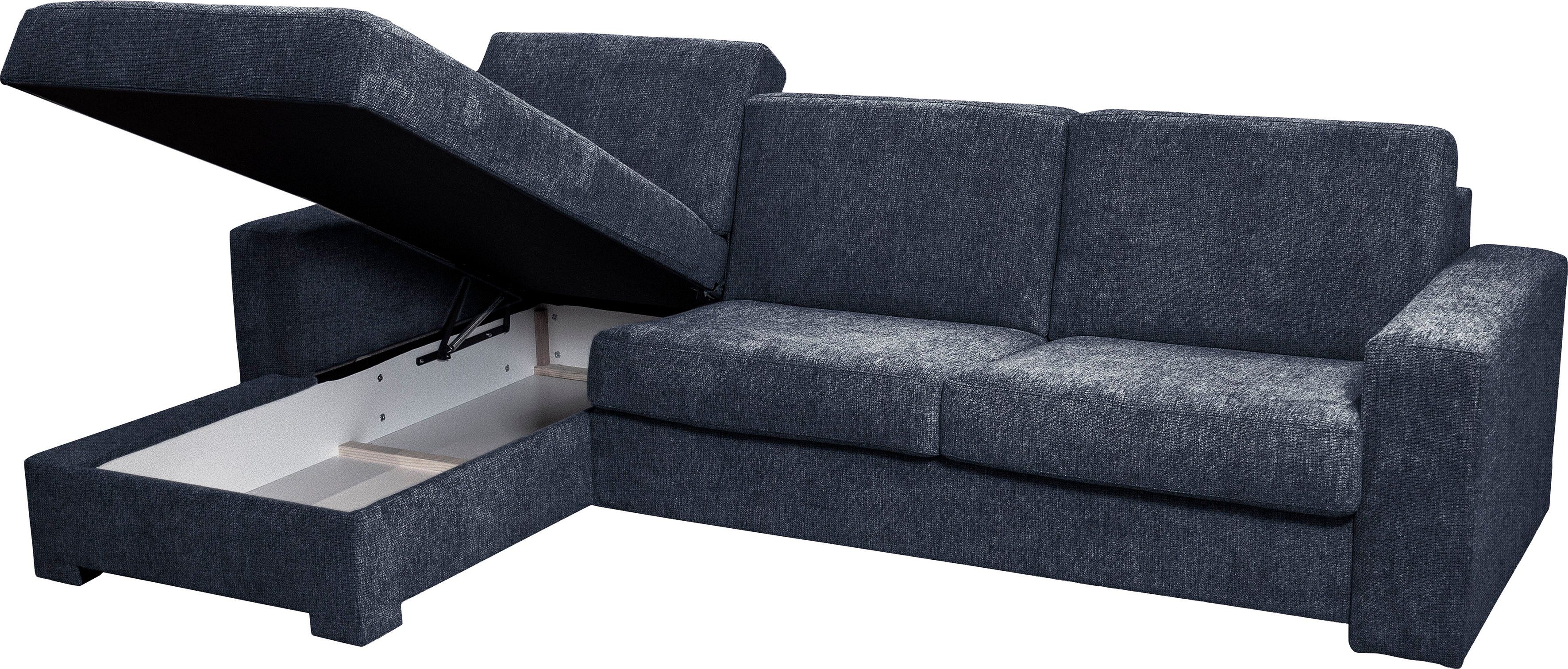 Home affaire Hoekbank Roma "M" matras hoogte 14 cm, slaapfunctie, met ondervering,