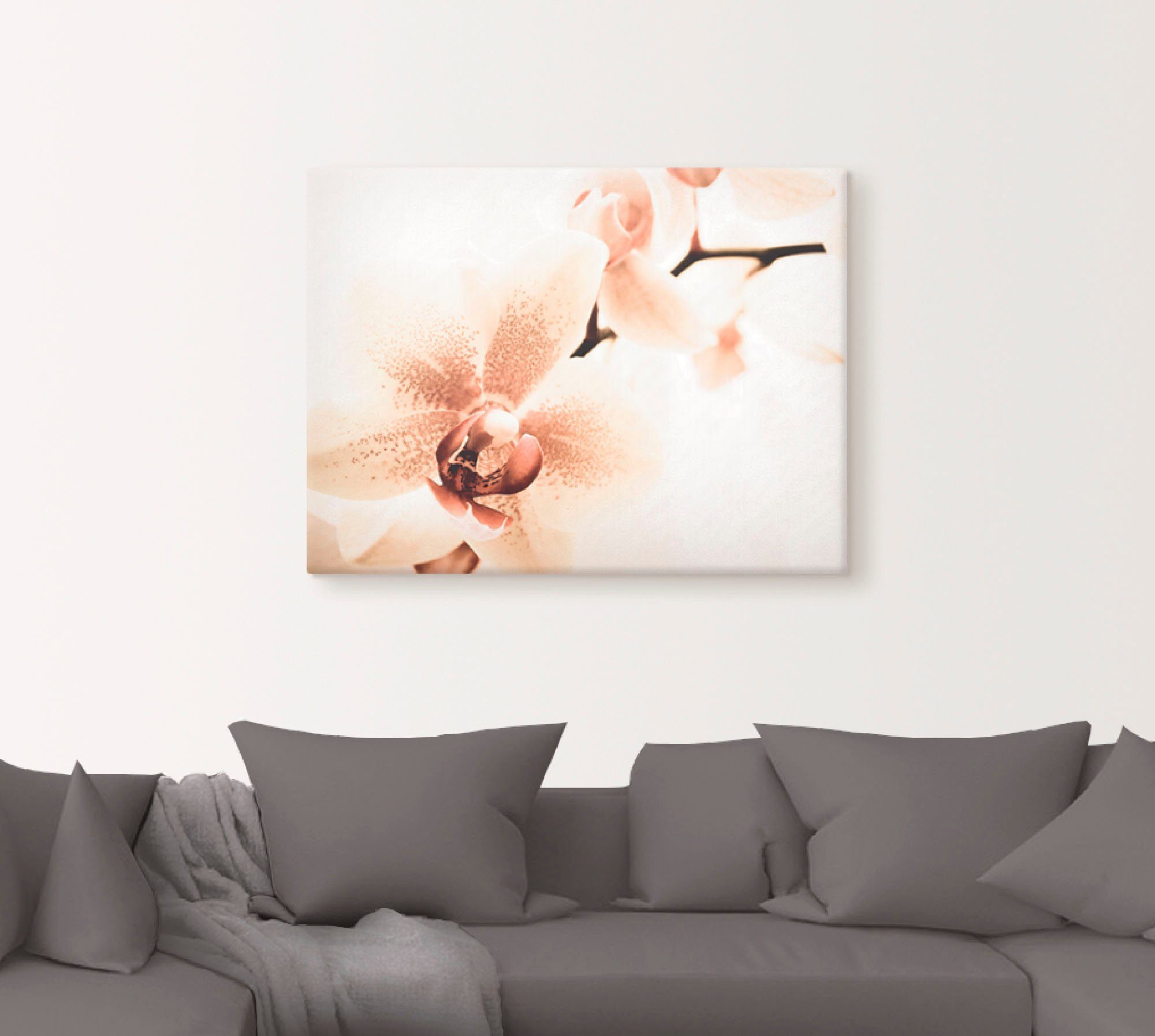 Artland Artprint Orchidee abstracte collage als artprint op linnen, poster in verschillende formaten maten