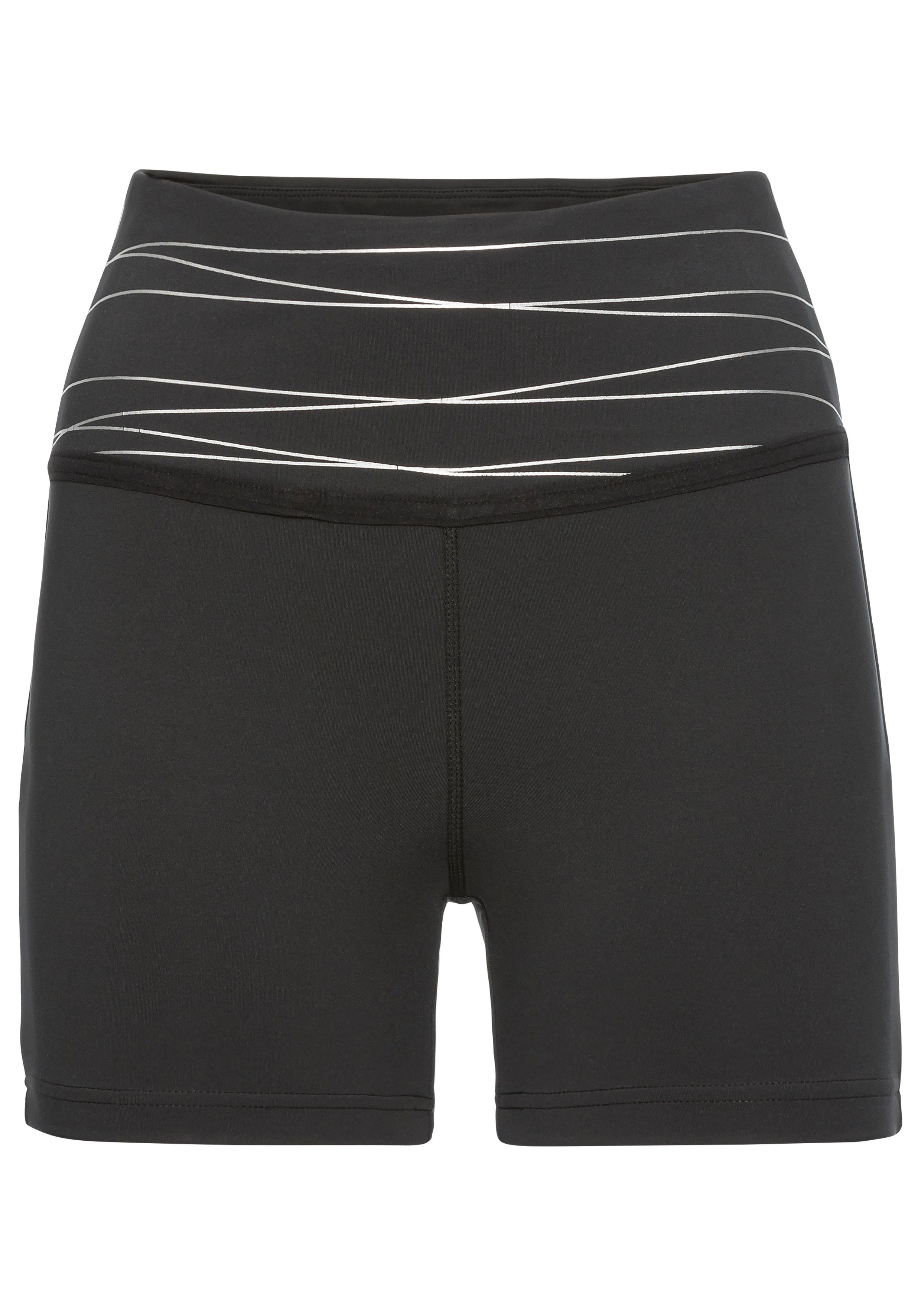 vivance active Short Korte broek Sportshorts met brede tailleband en print