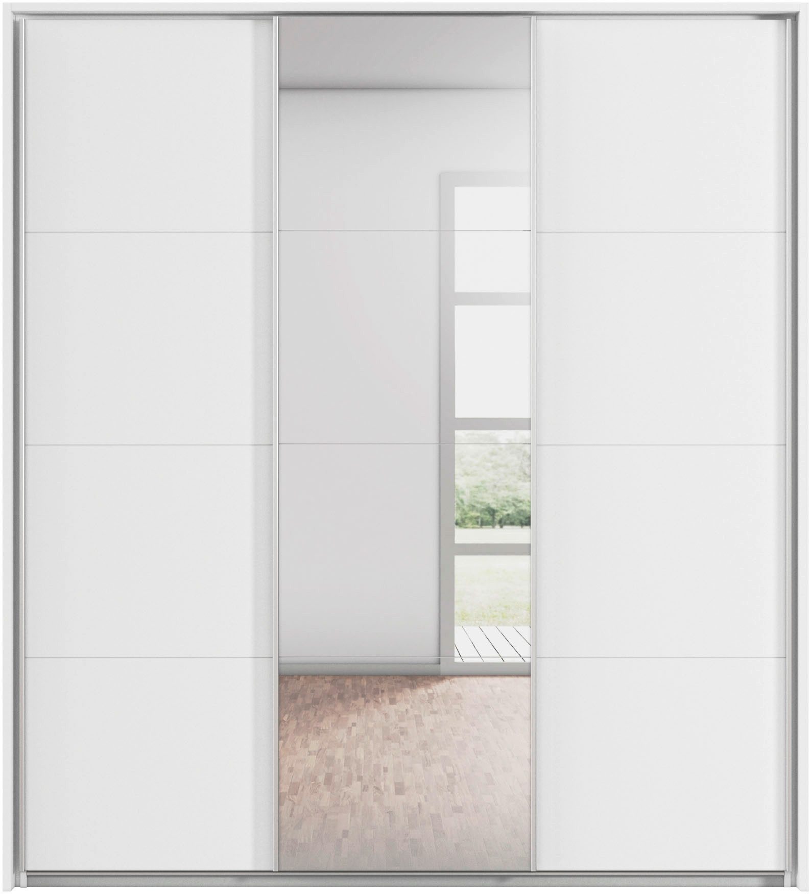 rauch Schuifdeurkast Kledingkast kast garderobe CORTONA met passe-partout en optionele verlichting inclusief indeling 2 boxen en planken
