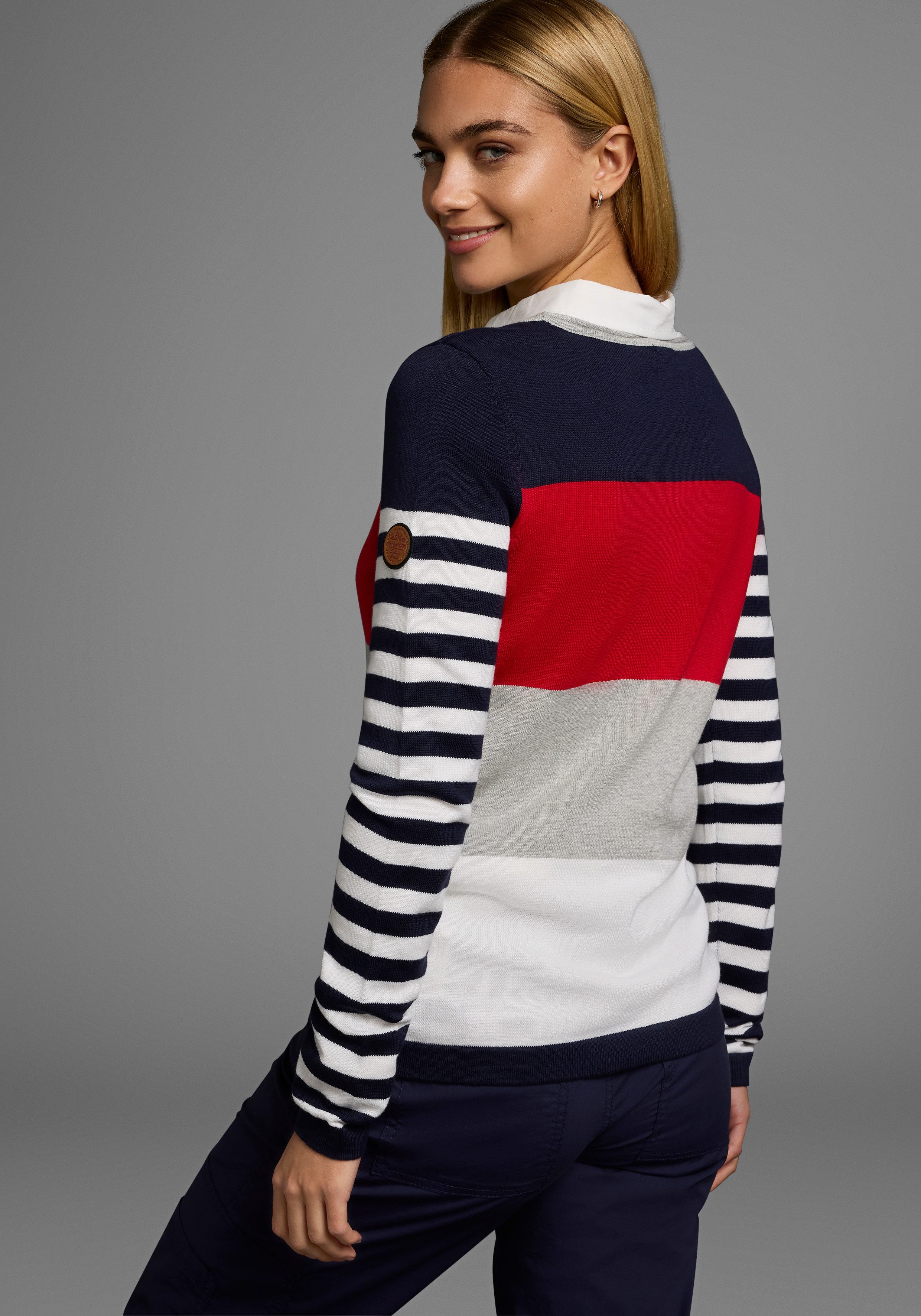 KangaROOS Trui met ronde hals in modieuze streep-look