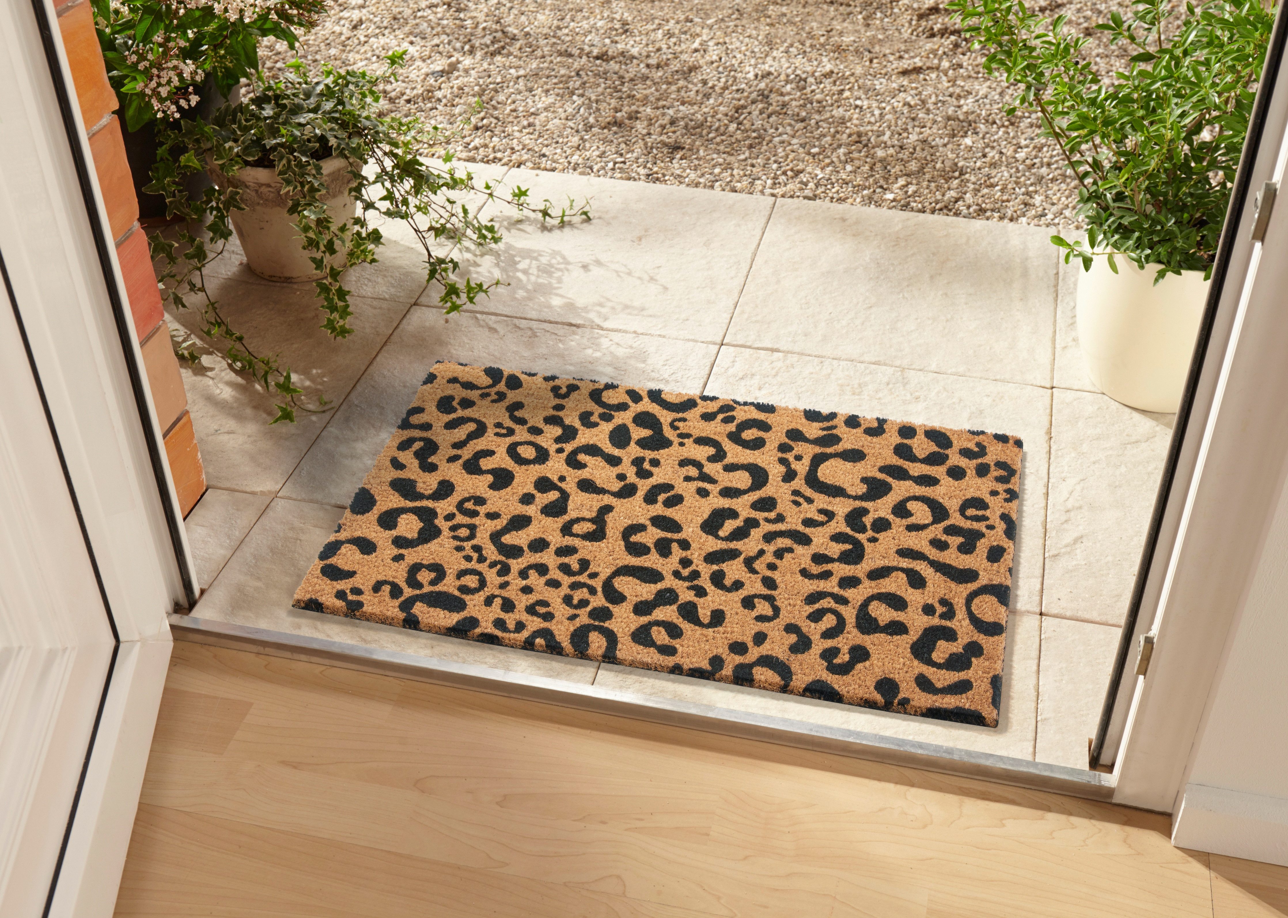 HANSE Home Mat Mix Mats Kokos Leopard Look, deurmat Kokos, vuilopvangmat, outdoor, antislip, binnen, kokosmat, gang