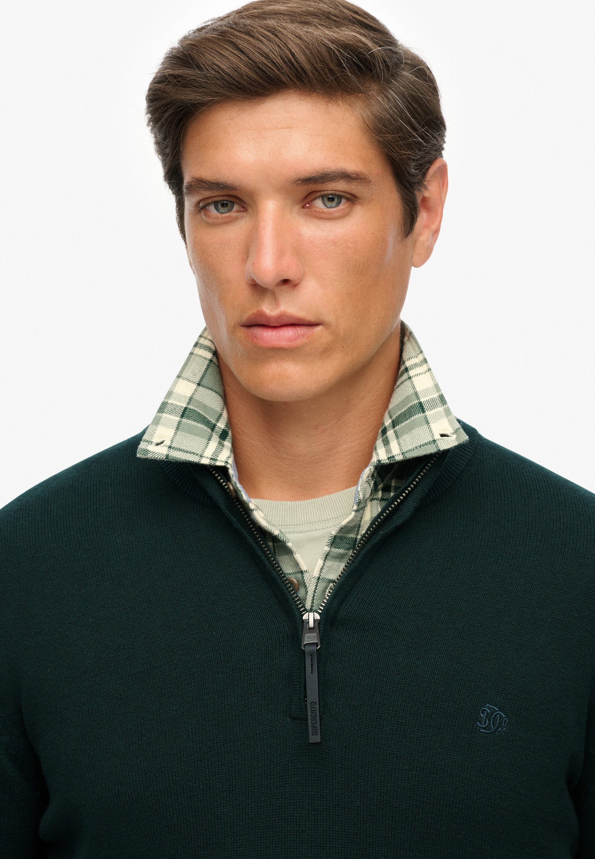 Superdry Gebreide trui ESSENTIALS COTTON HALF ZIP