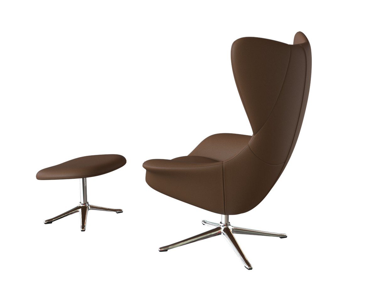 FLEXLUX Oorfauteuil Stilo relaxstoel, TV-stoel Solitaire, stijlicoon, draaibaar, aluminium basis