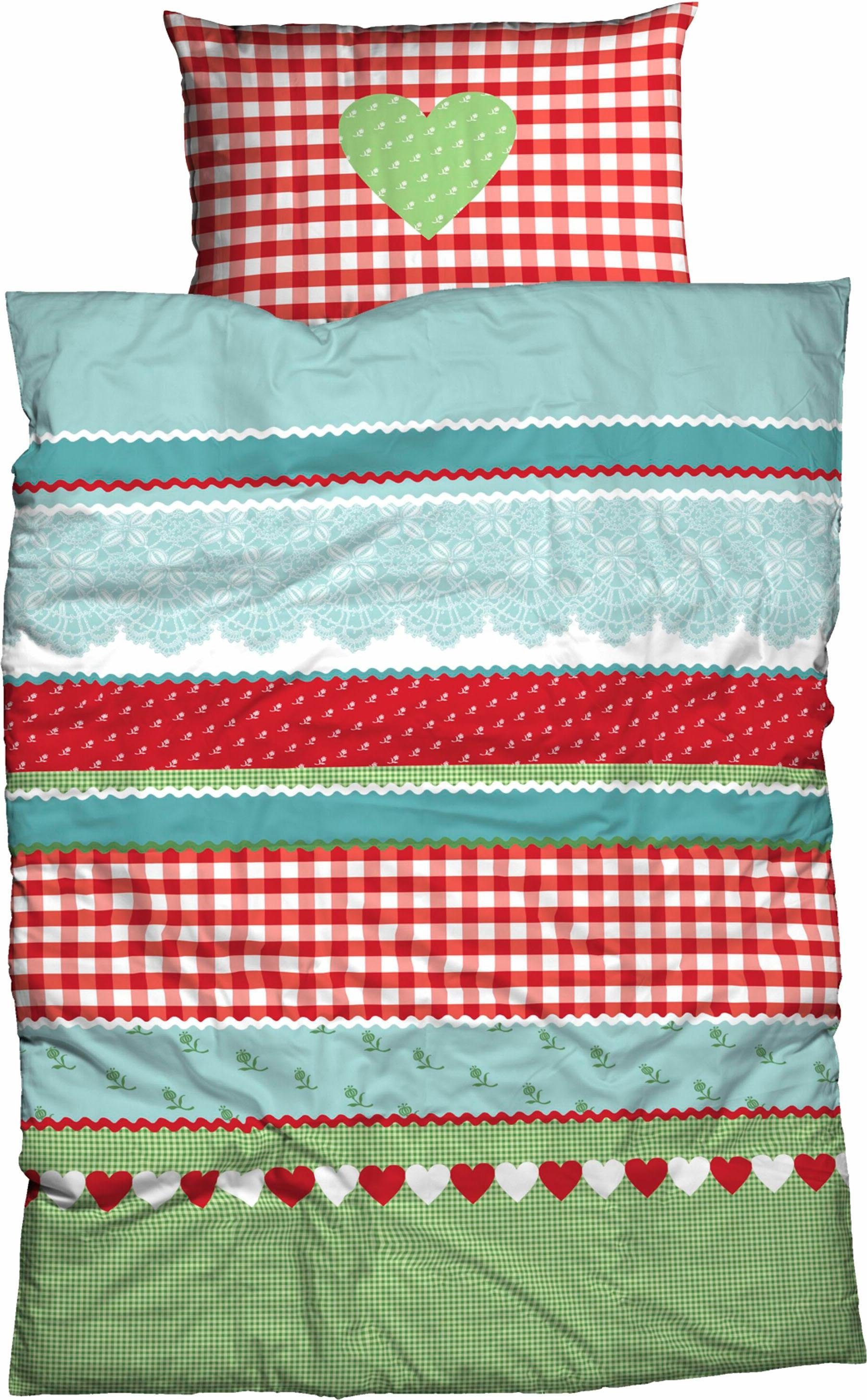 CASATEX Beddengoed Hart-Geruit schattig hart-ruit-design dekbedovertrekken rood