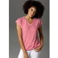 aniston casual t-shirt in strepenmix - rood