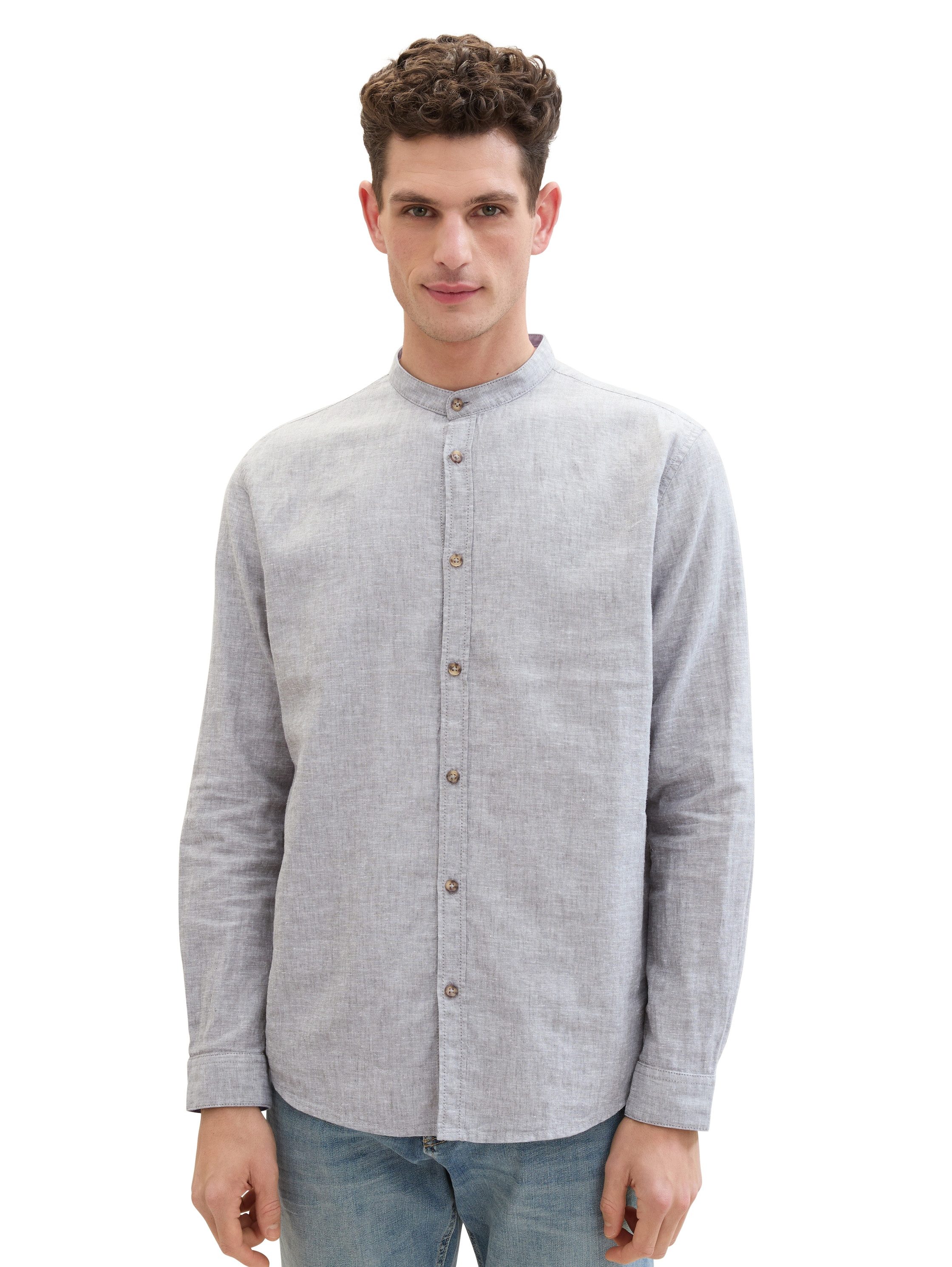 Tom Tailor Overhemd met lange mouwen met blauw detail aan de kraag