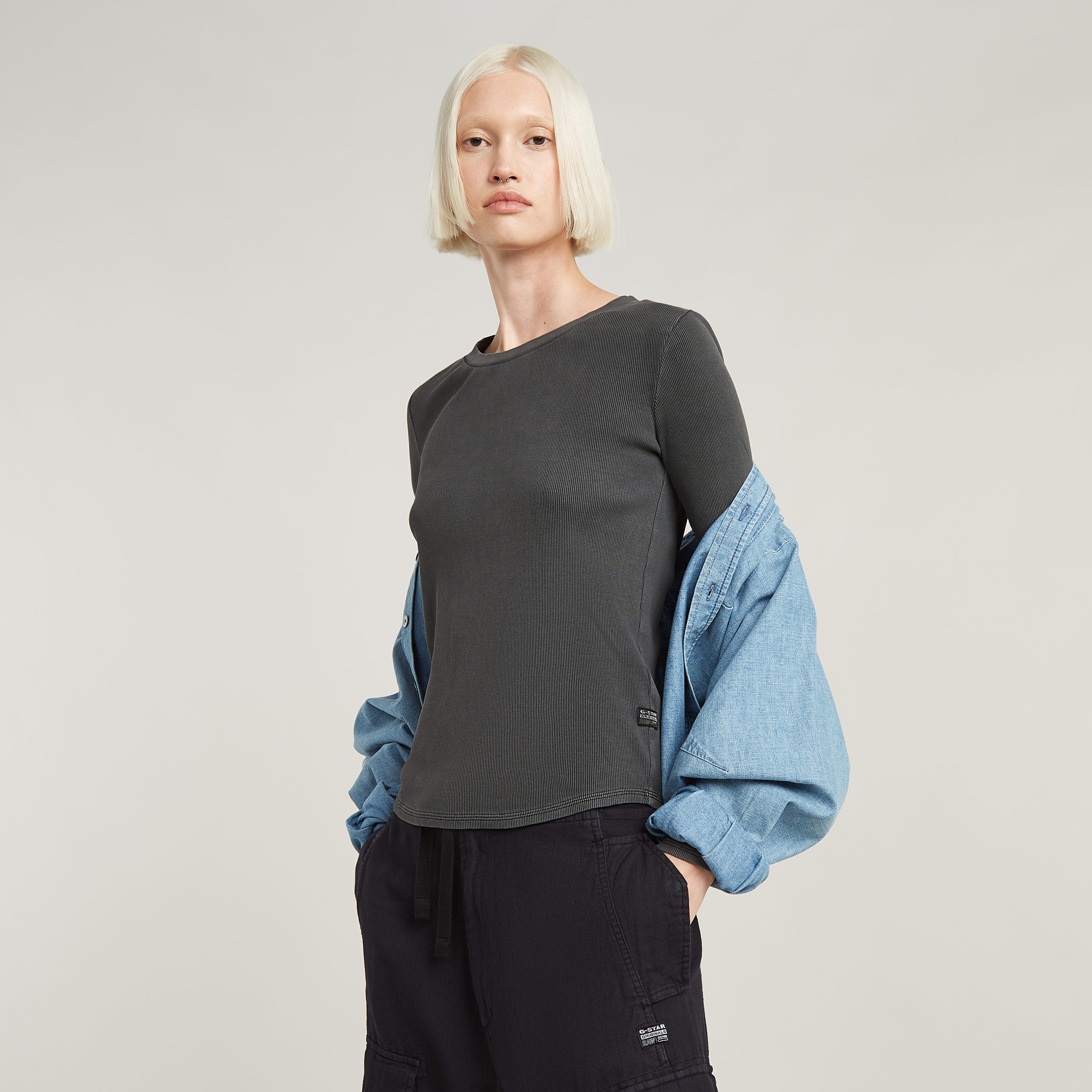 G-Star RAW Shirt met lange mouwen Tops Overdyed slim