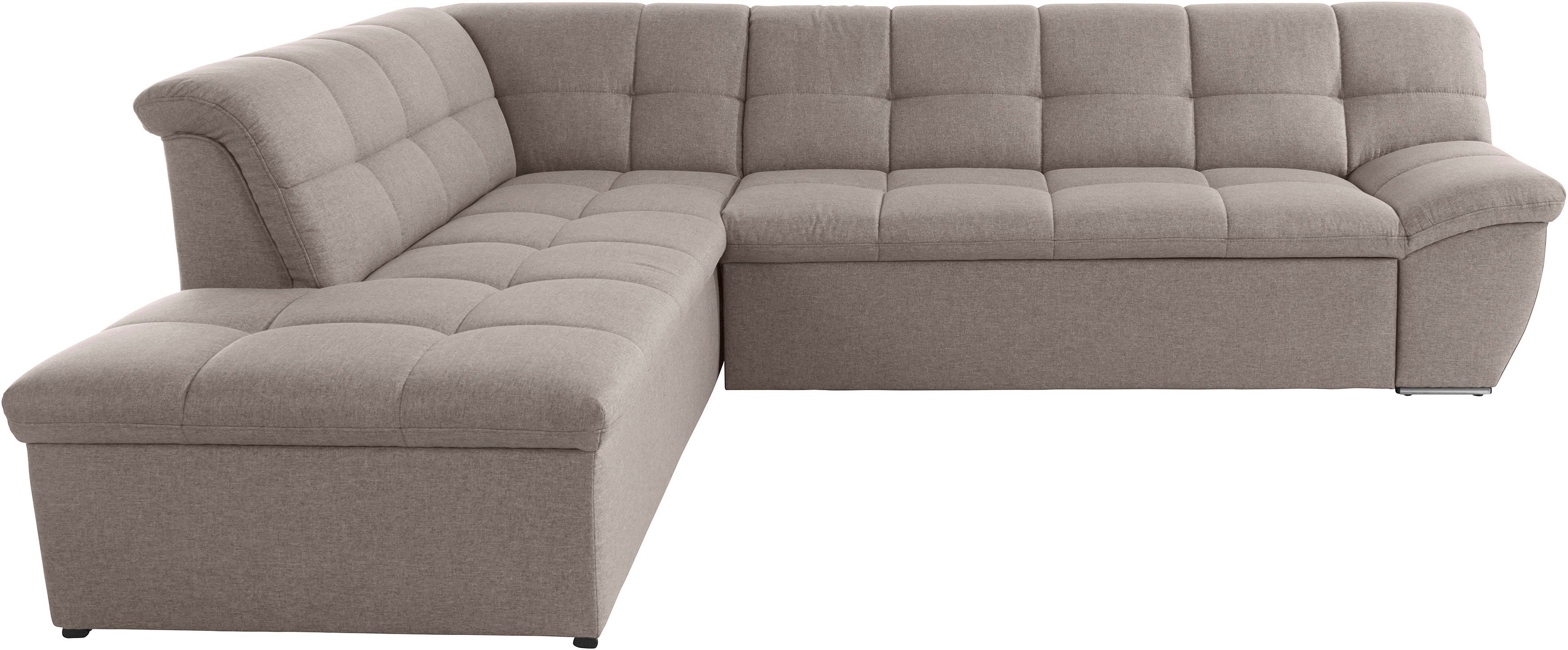 DOMO collection Hoekbank Lagoa, moderne zittingstikking, comfortabel en comfortabel, L-Vorm naar keuze met slaapfunctie, vrij plaatsbaar, grote veelvoud aan kleuren