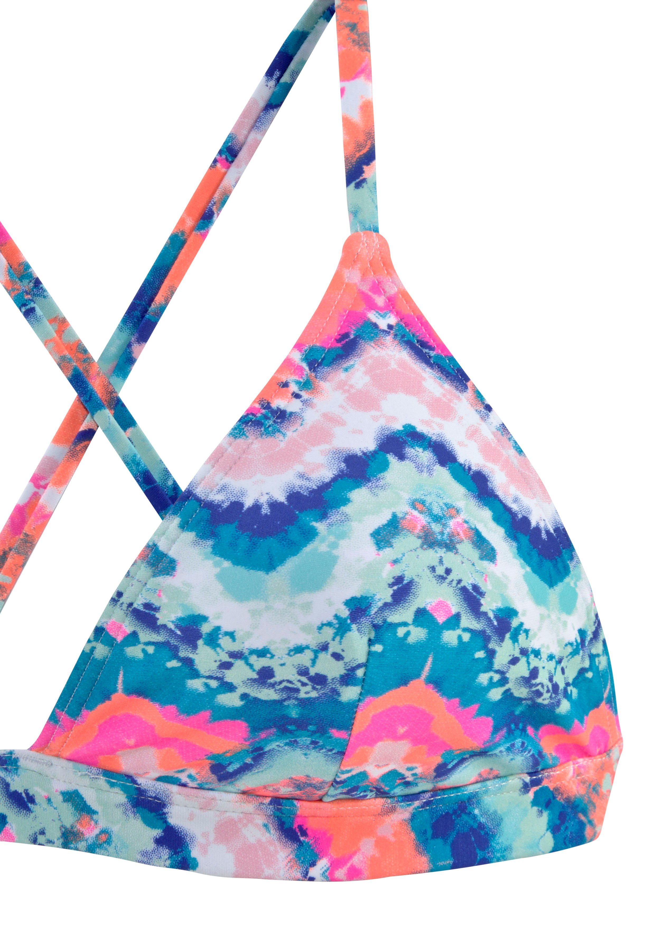 Venice Beach Triangel-bikinitop Face met zomerse print