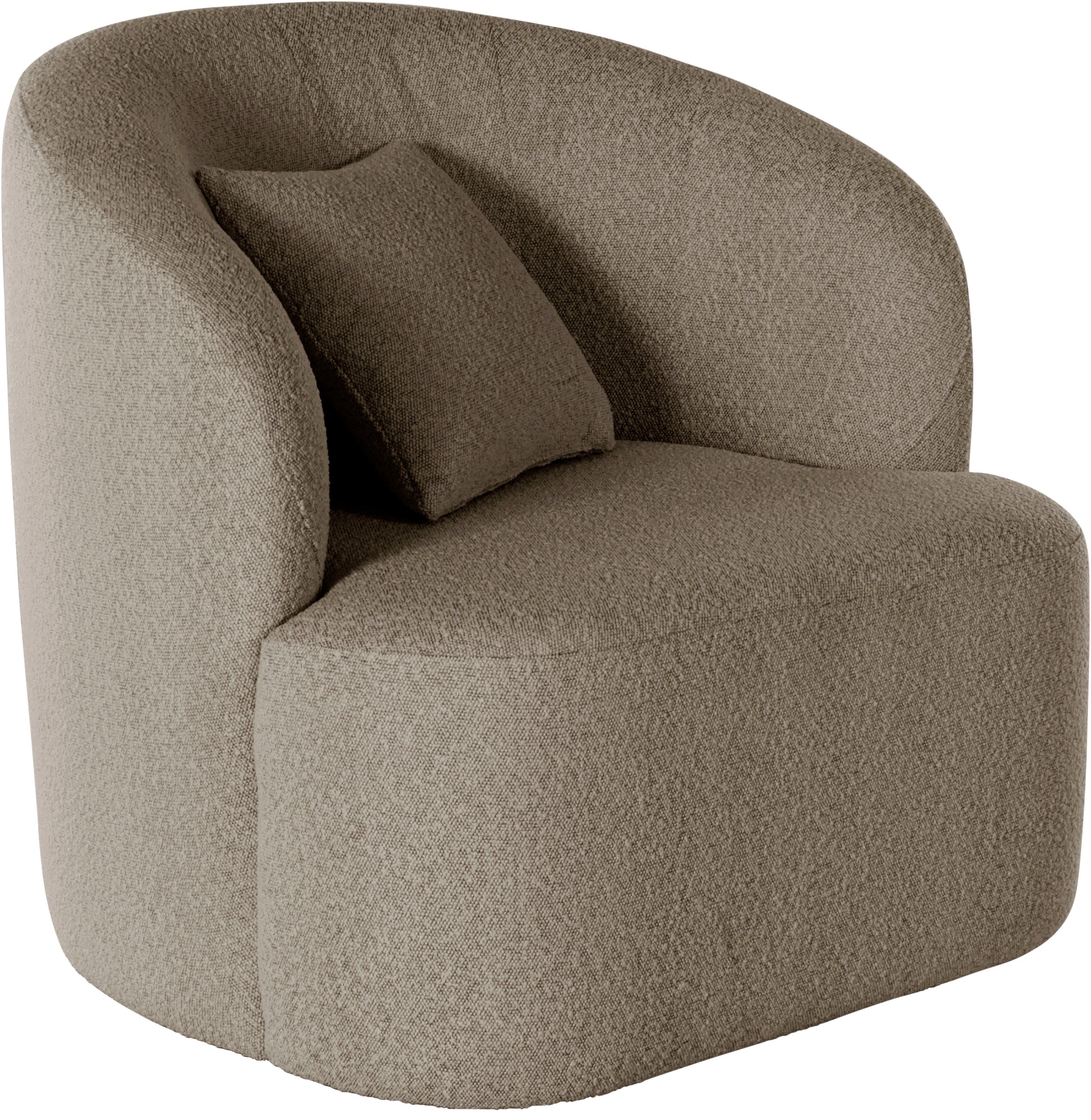 LeGer Home by Lena Gercke Draaibare fauteuil Dilara afgeronde rugleuning en front, in 3 stofkwaliteiten