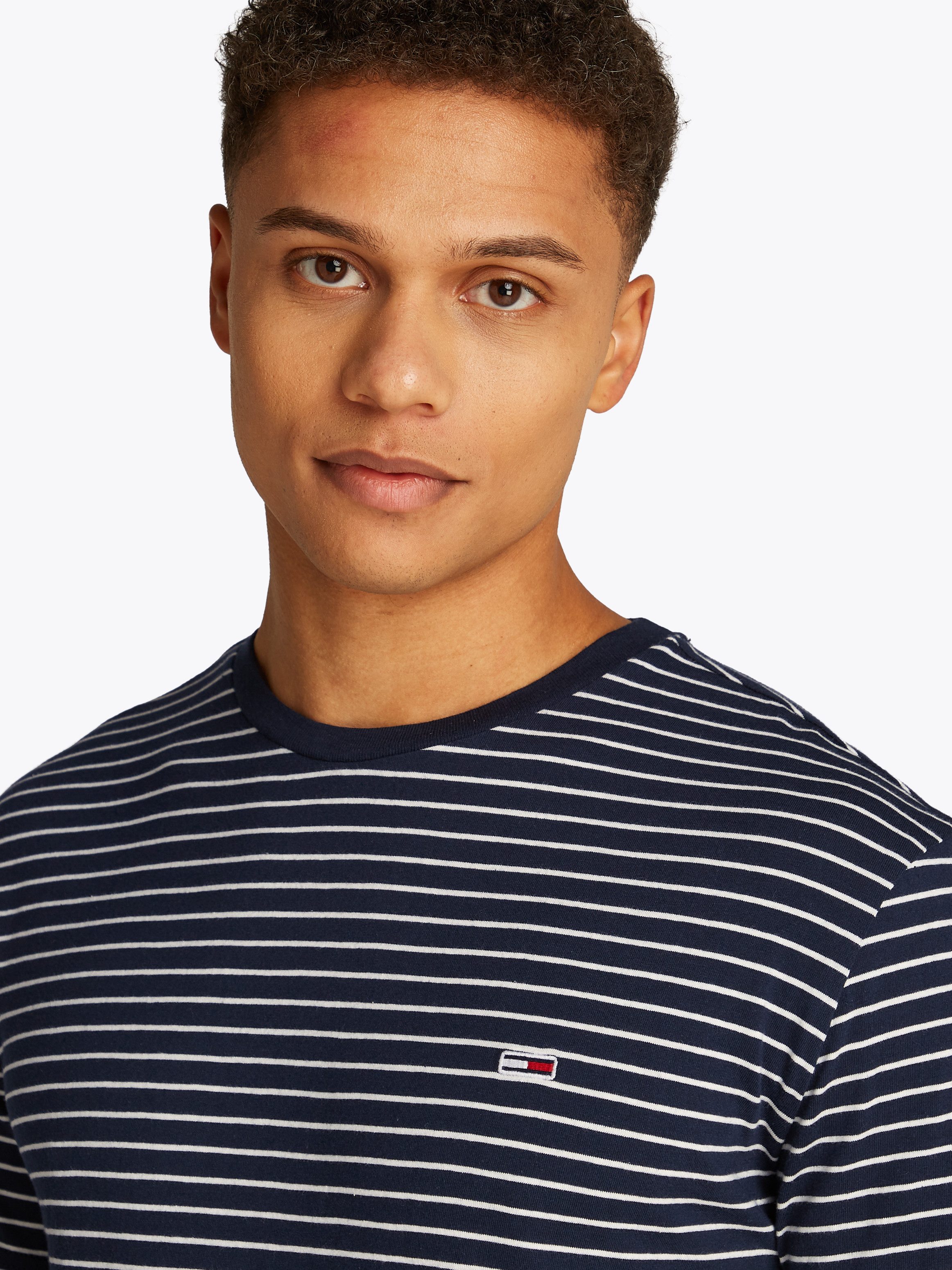 TOMMY JEANS Shirt met ronde hals TJM SLIM STRIPE TEE
