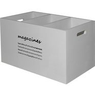 myflair moebel  accessoires opbergbox magari, wit tijdschriftenhouder, tijdschriftenverzamelaar, met houtstructuur  opschrift wit