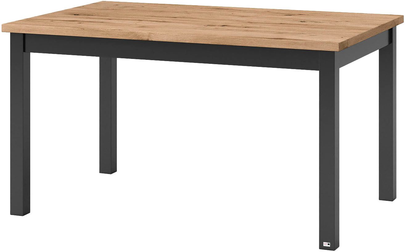 set one by Musterring Eettafel York in 3 kleurvarianten en 4 maten verkrijgbaar, met eiken plaat