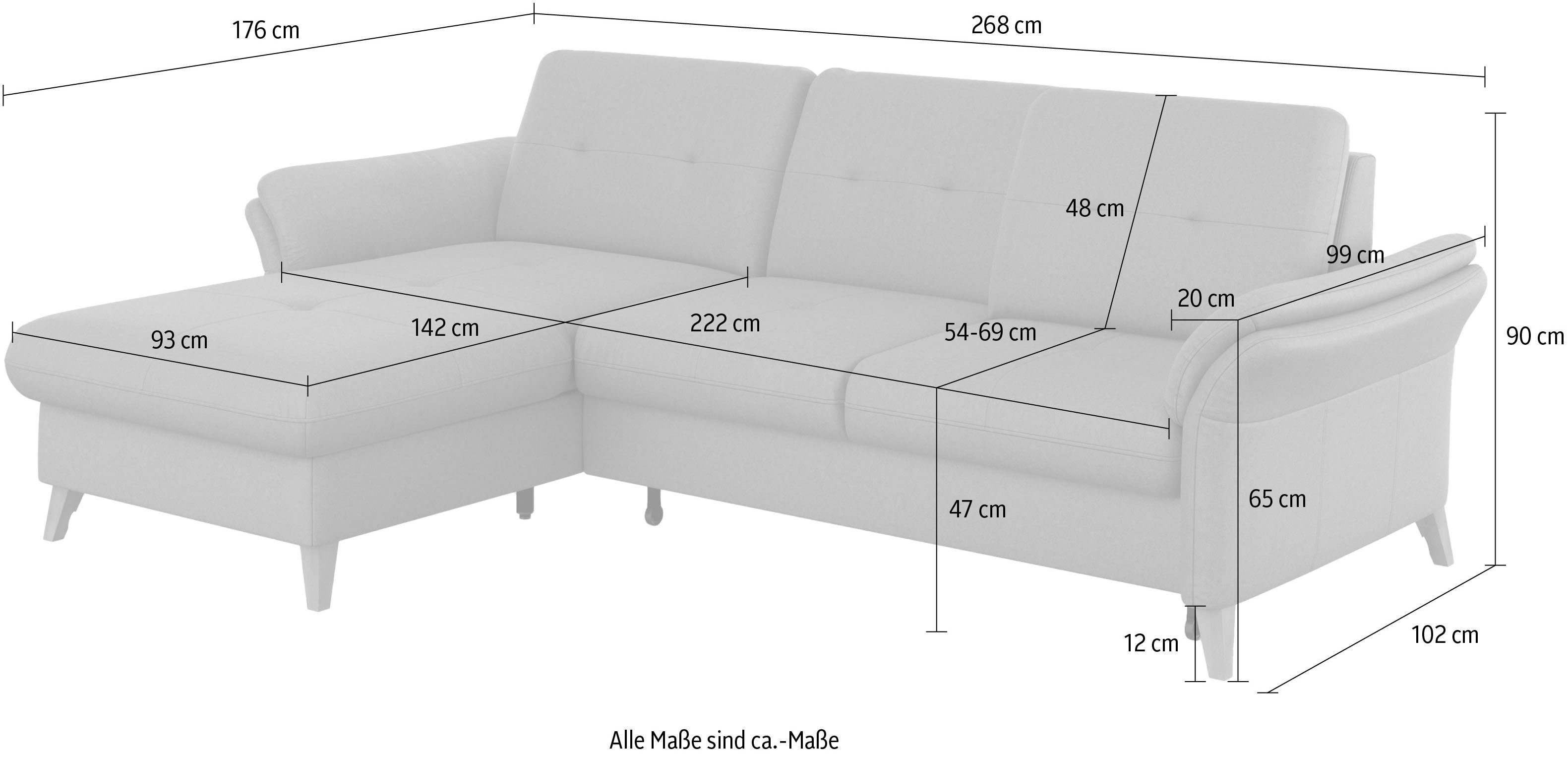 sit&more Hoekbank Göteborg Zitdiepteverstelling en binnenvering, naar keuze met slaapfunctie