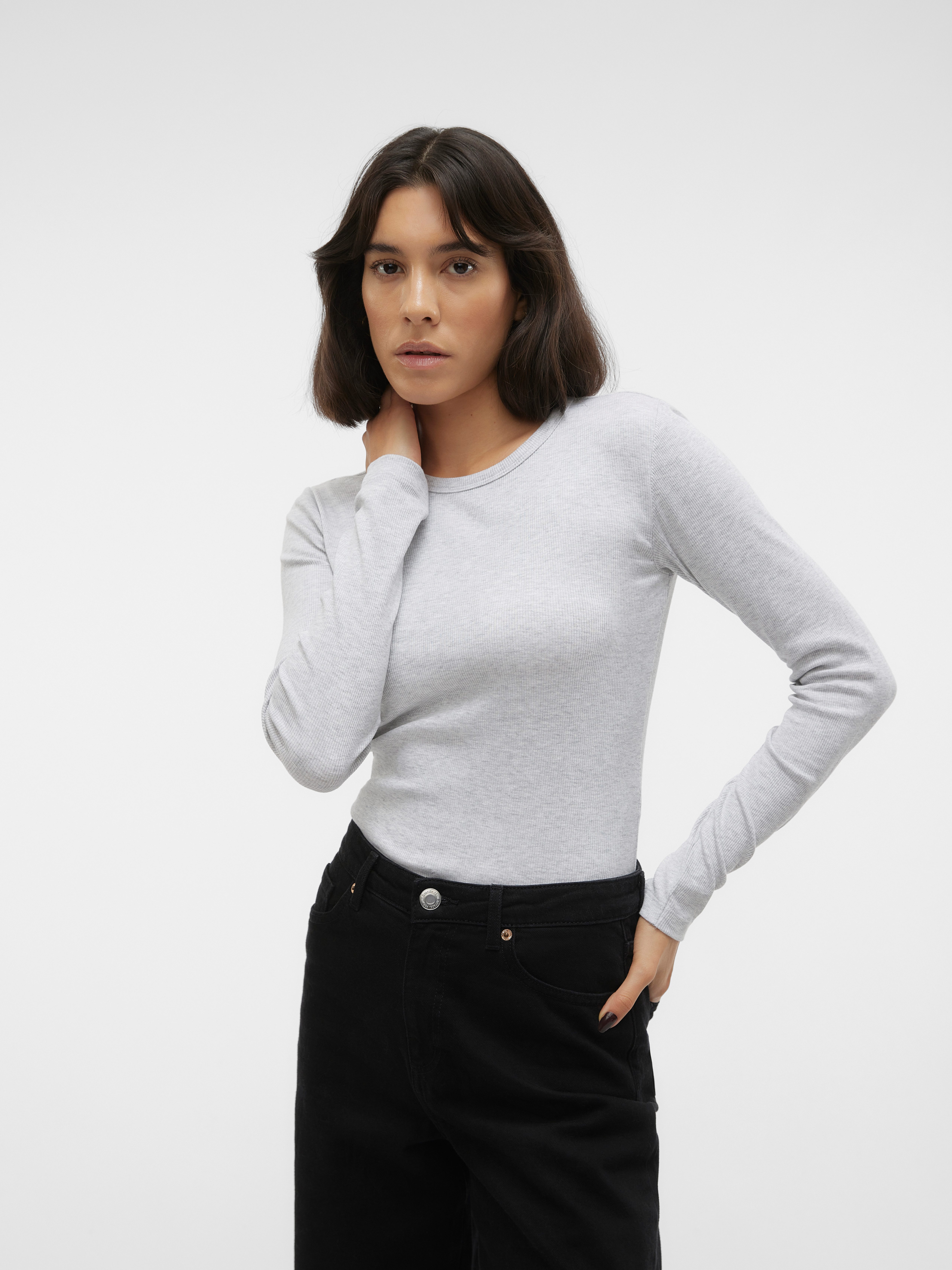 Vero Moda Shirt met lange mouwen VMCHLOE LS SHORT TOP JRS NOOS
