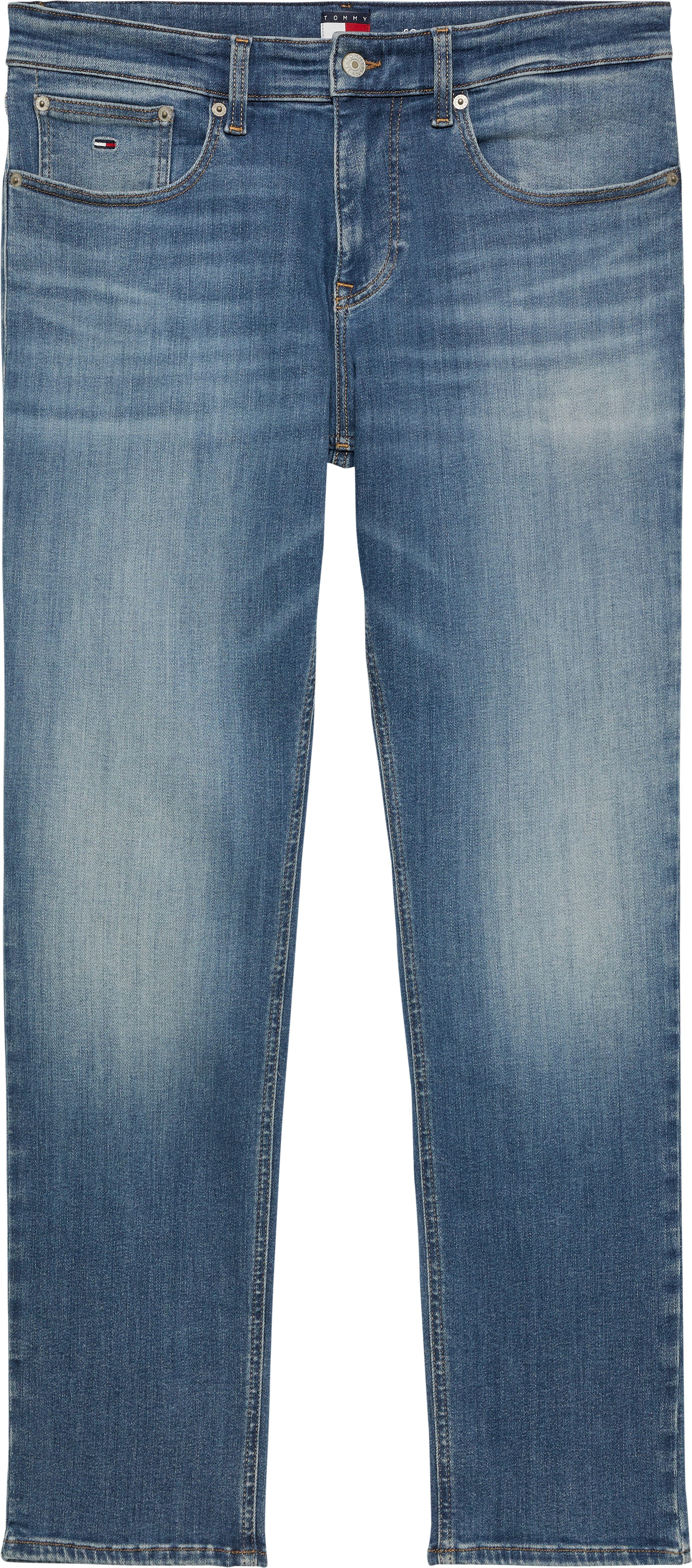 TOMMY JEANS Straight jeans SCANTON SLIM BI0234 Met merkenlabel van leer achter