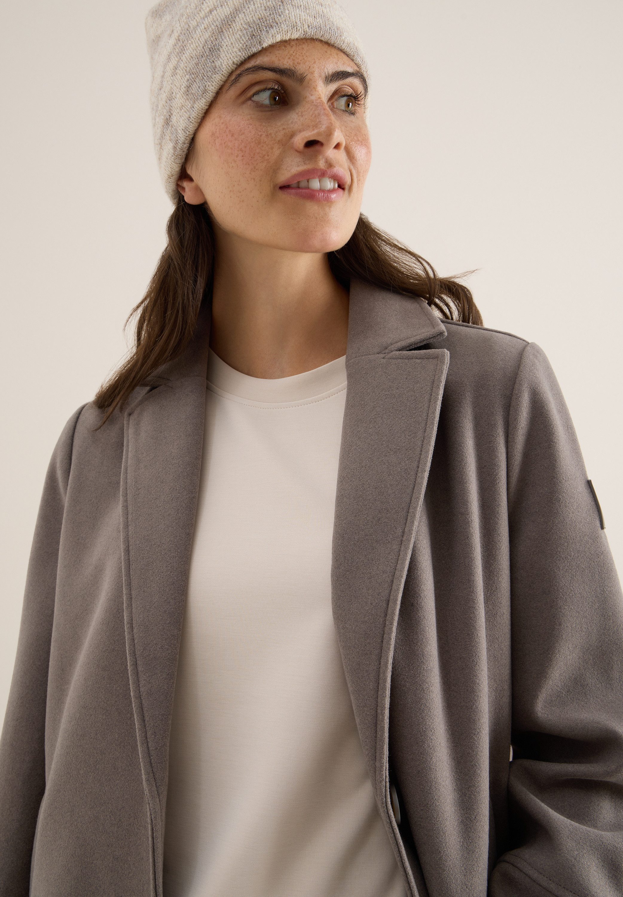 Cecil Korte jas in wol-look