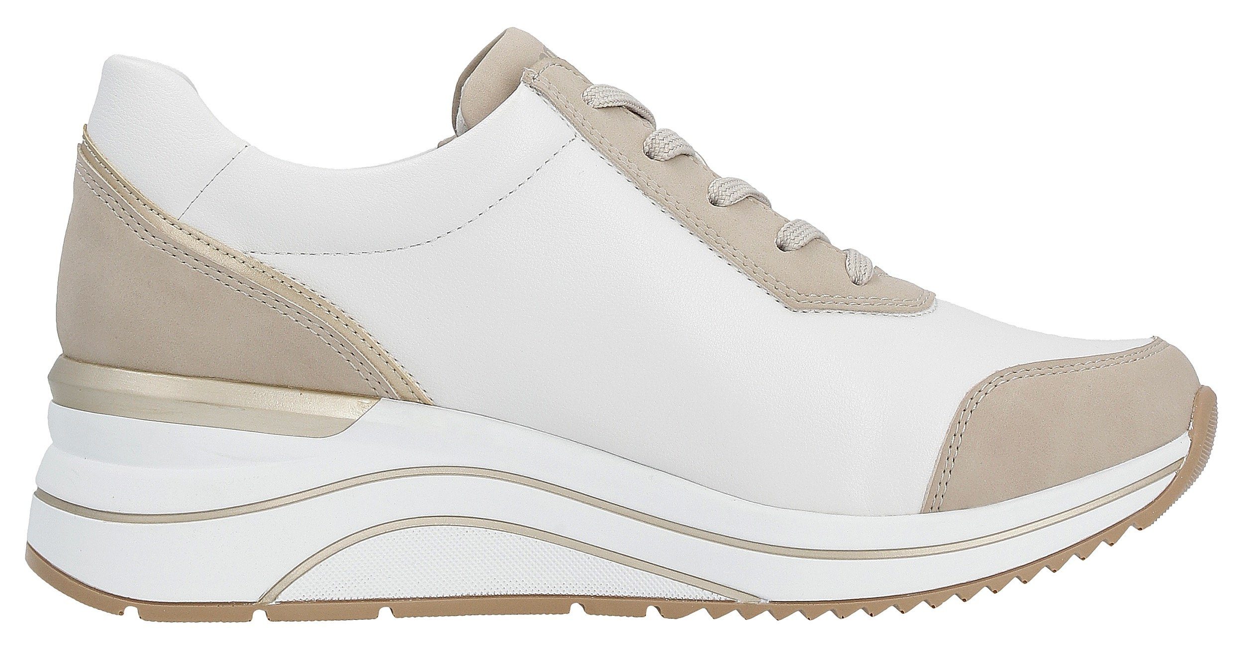 Remonte Sneakers met sleehak , vrijetijdsschoen, lage schoen, veterschoen, vegan verwerking